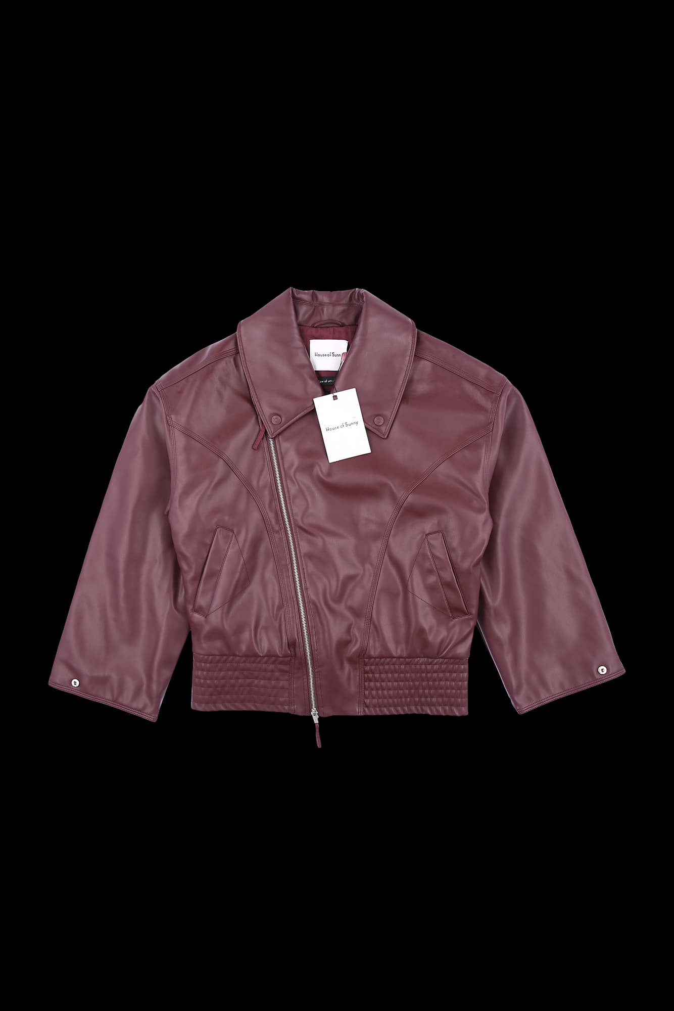 [새상품] 사선 지퍼 가죽 자켓