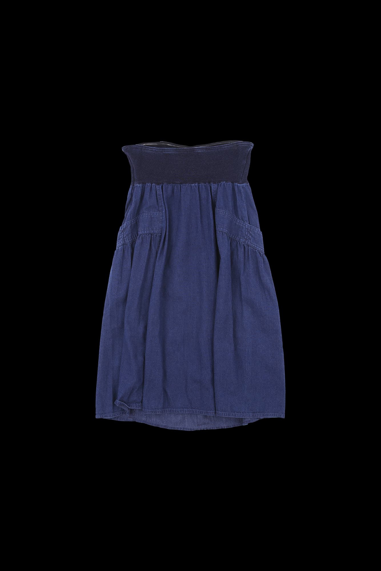 튜브탑 데님 원피스
