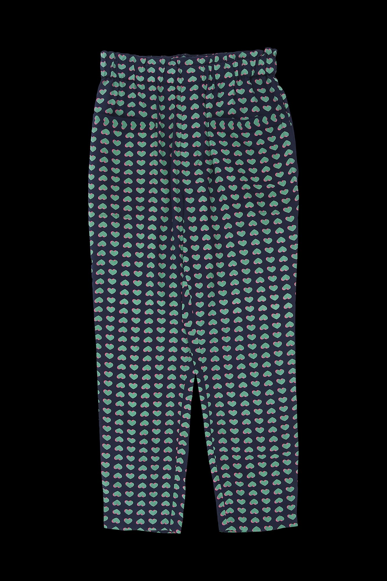 하트 패턴 밴딩 롱팬츠