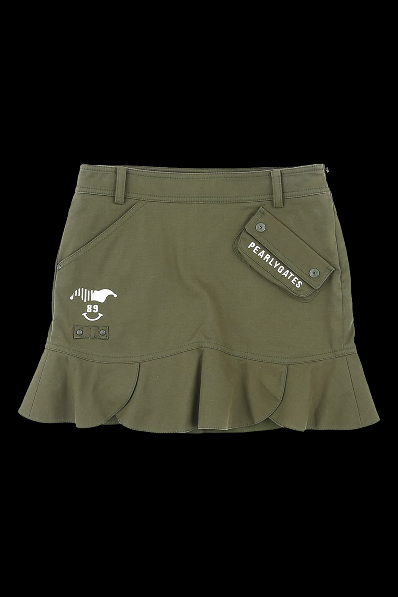 패치 플레어 랩 스커트