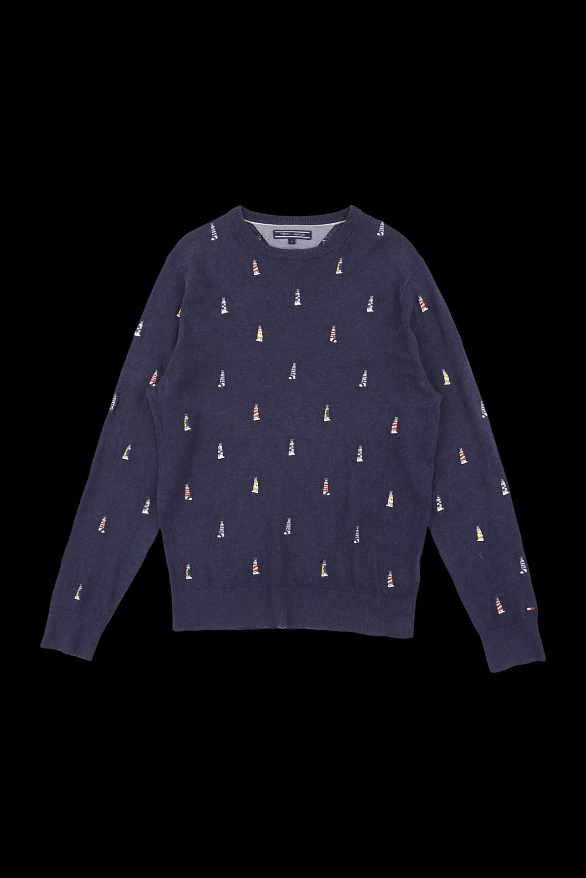 [남성] 물감 패턴 긴팔 니트