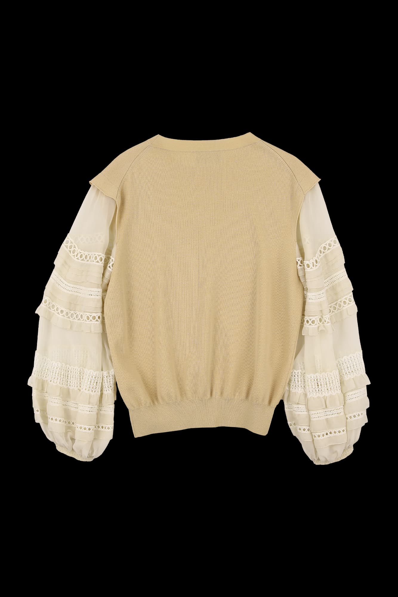 레이스 소매 긴팔 니트