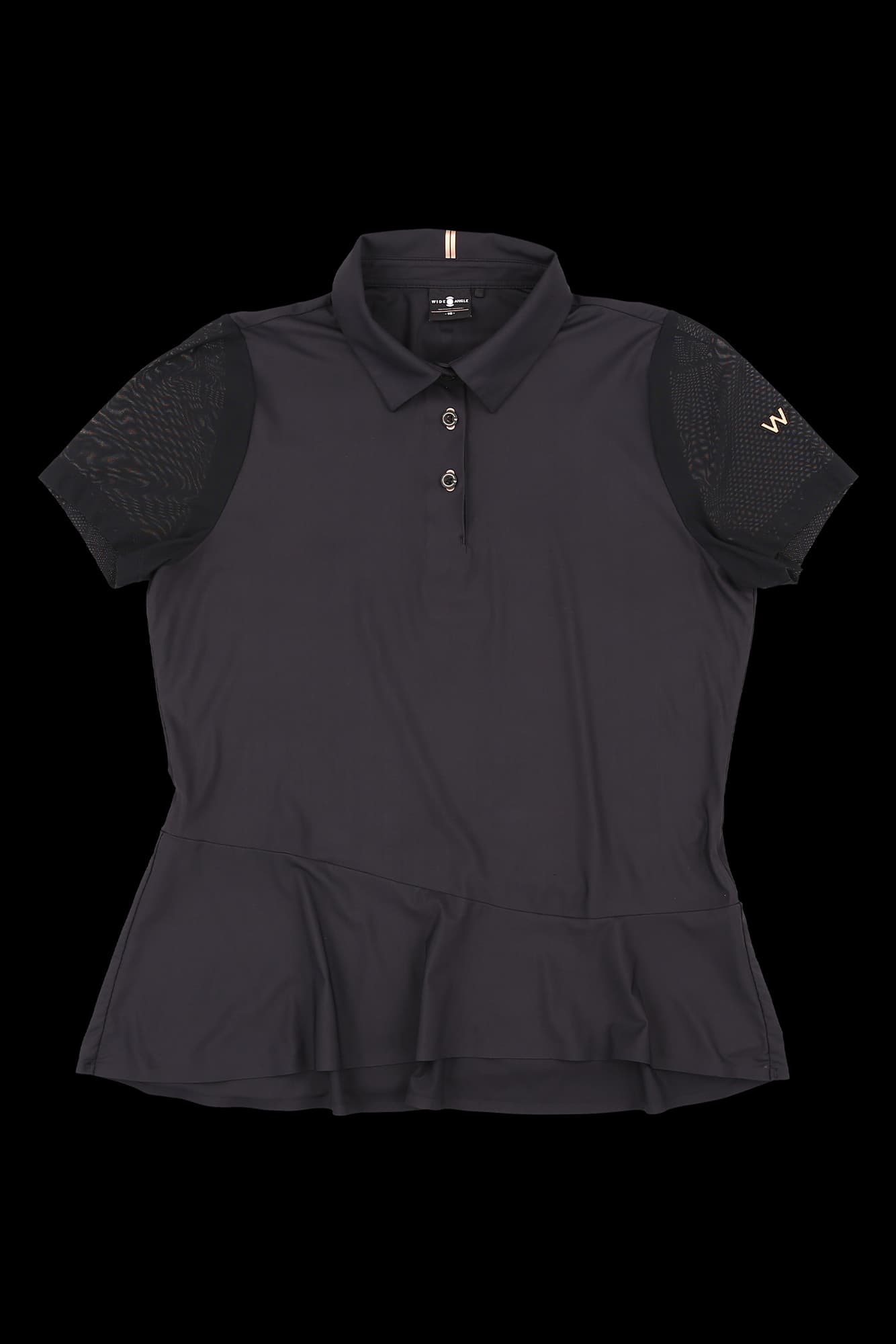 시스루 소매 폴리 카라 반팔 숏 원피스