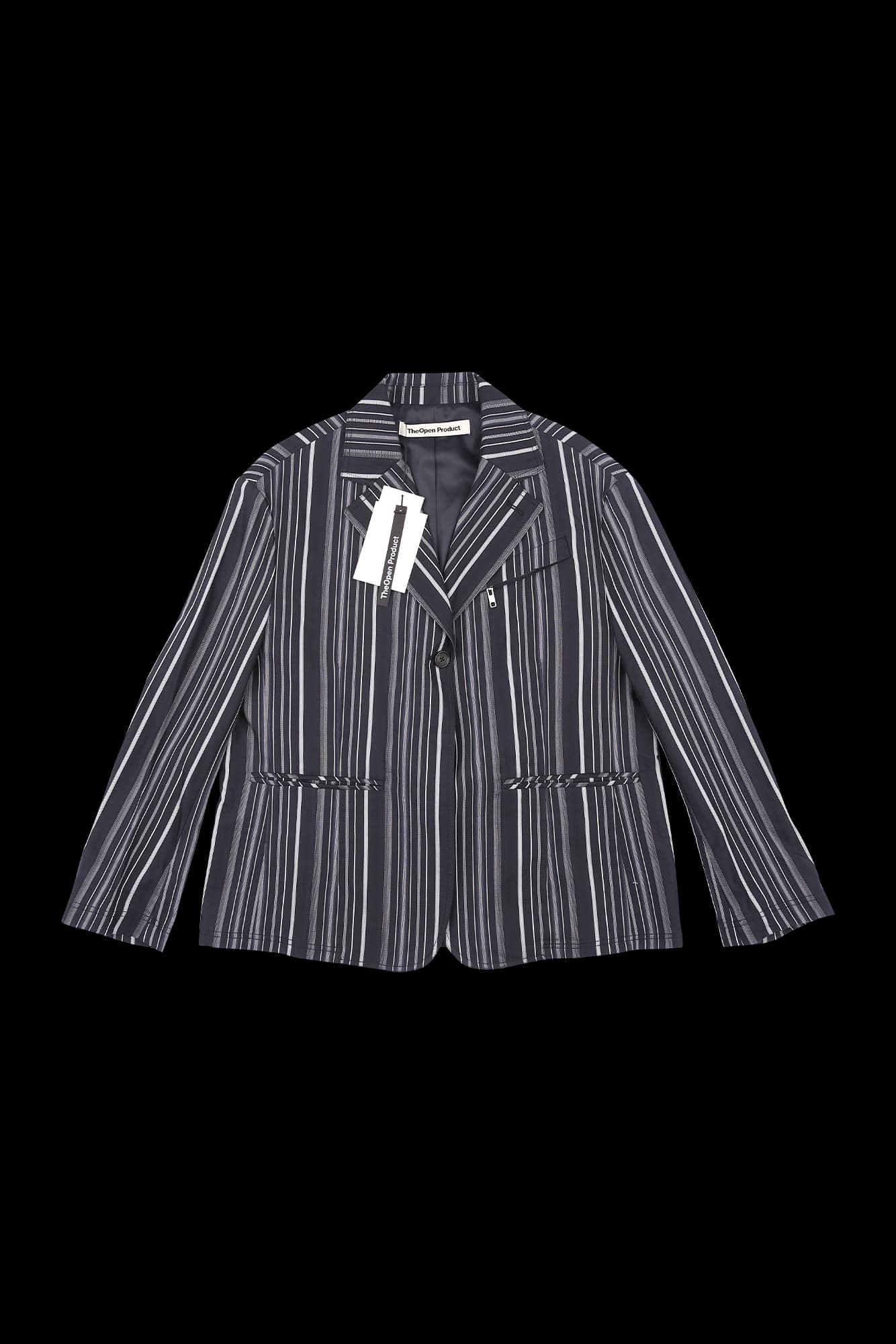 [새상품] 스트라이프 집 포켓 자켓