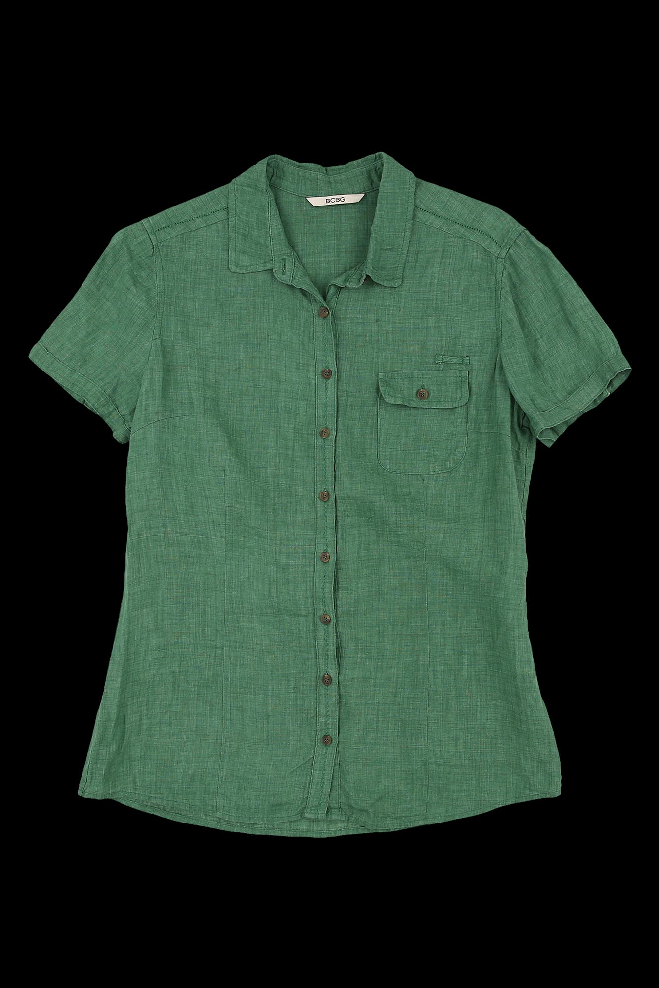 린넨 포켓 반팔 셔츠