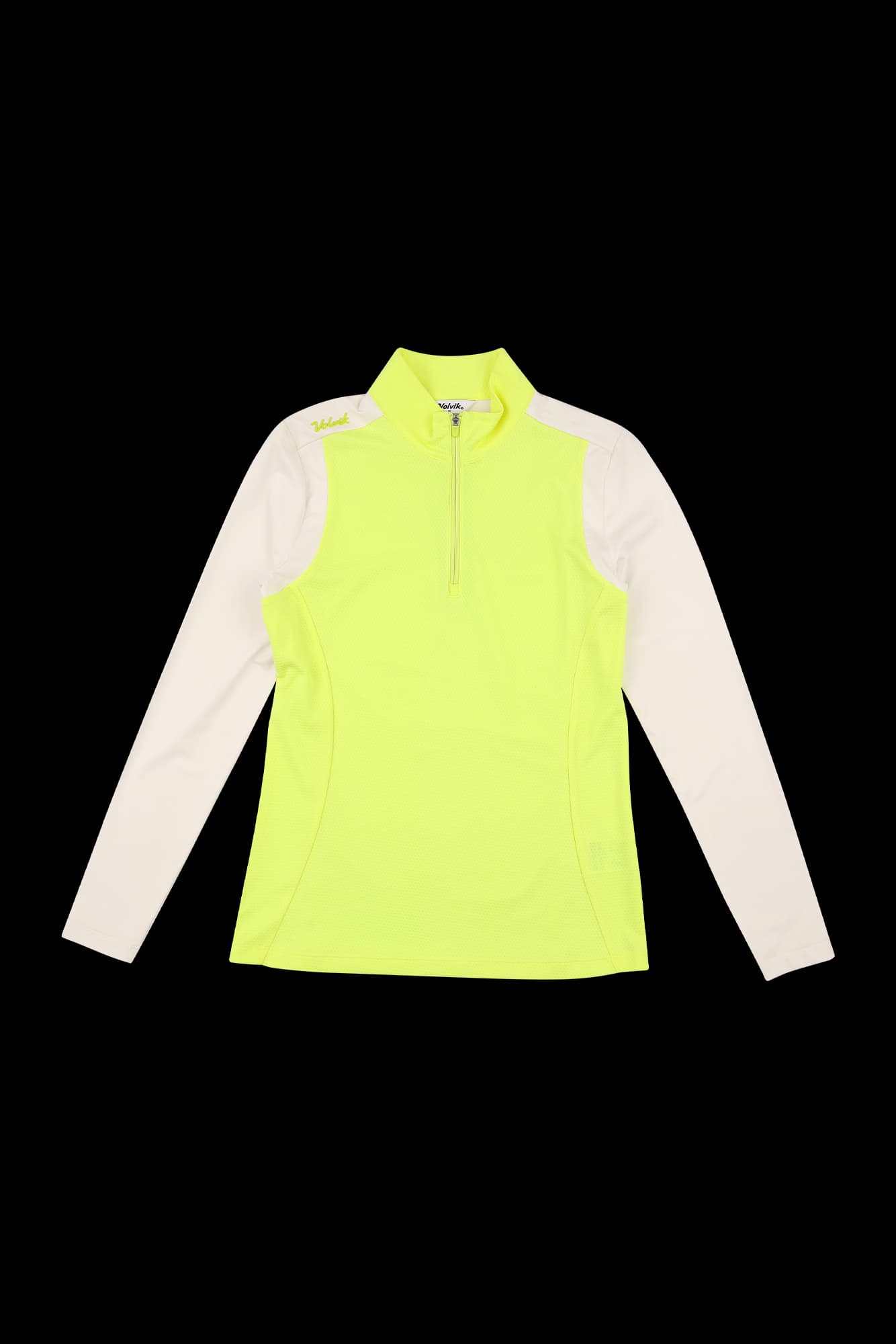 배색 하프집업 긴팔 티셔츠