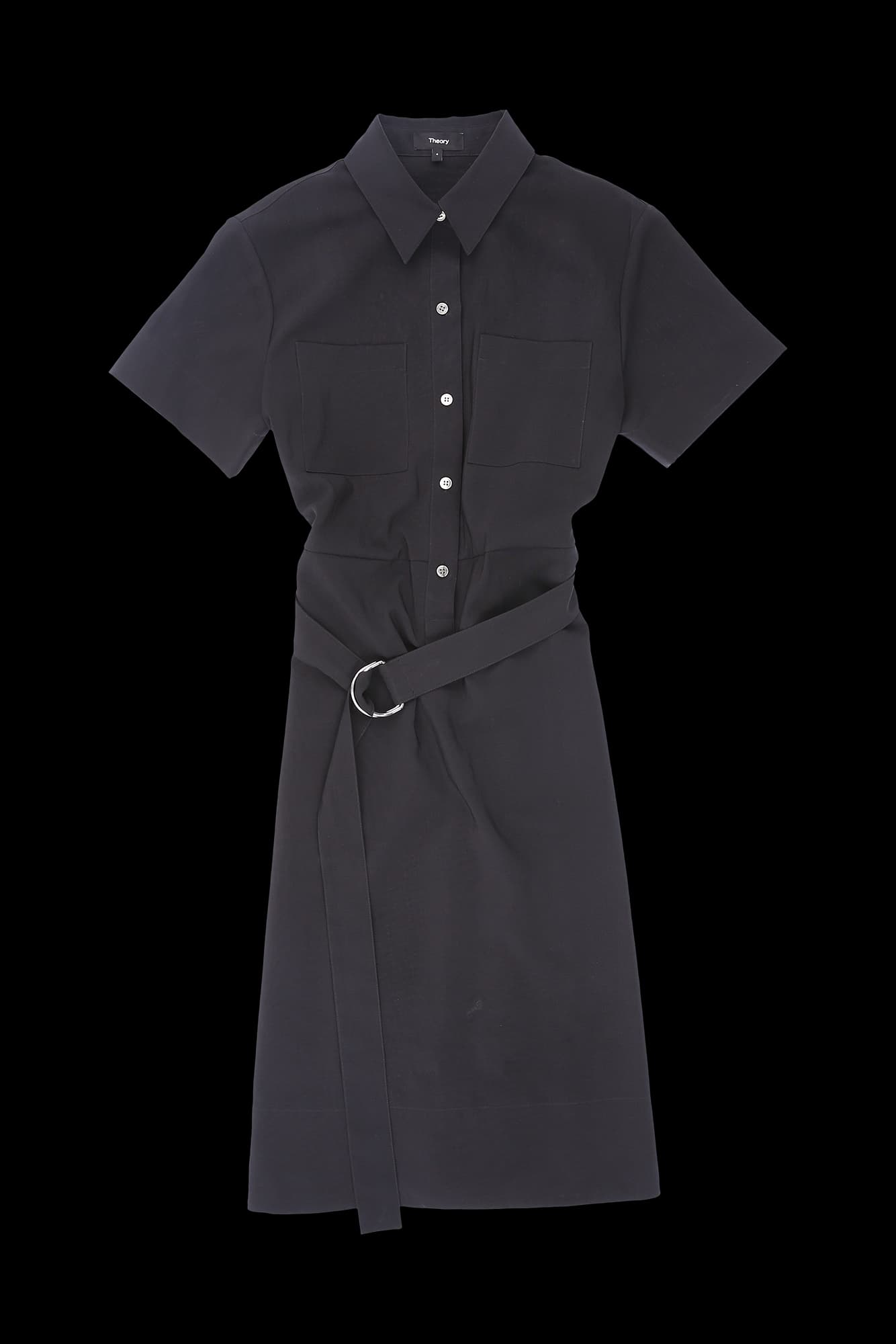 벨트 반팔 셔츠 원피스