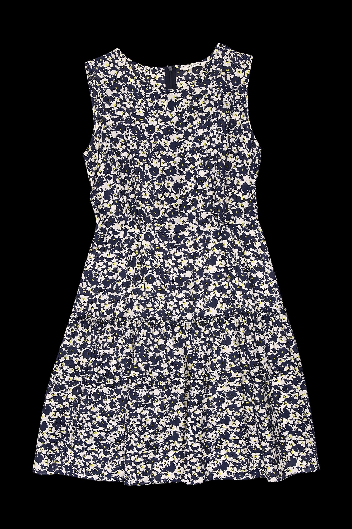 플라워 패턴 레이스 슬리브리스 원피스