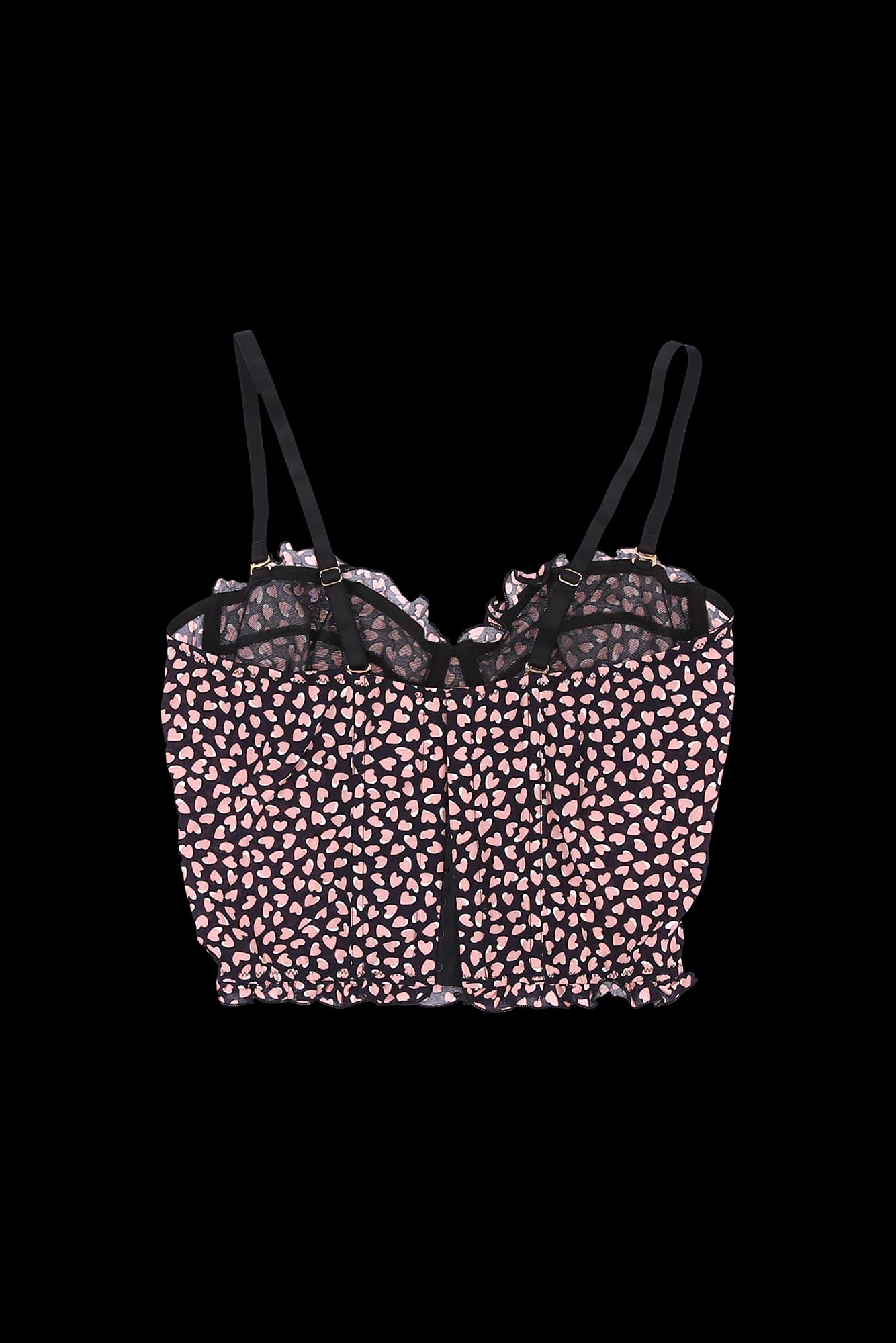 하트 패턴 코르셋 슬리브리스