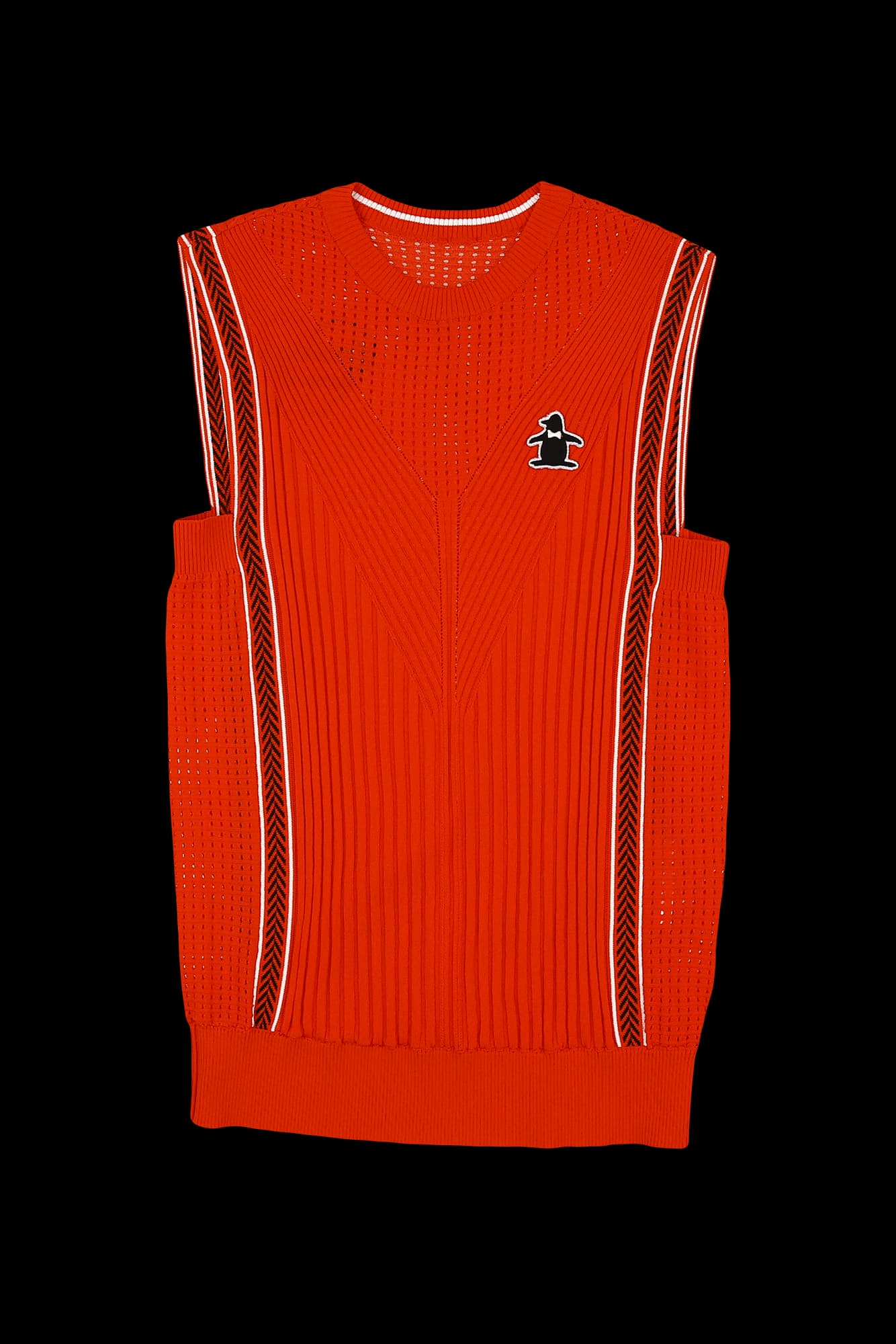 펀칭 라운드 민소매 니트