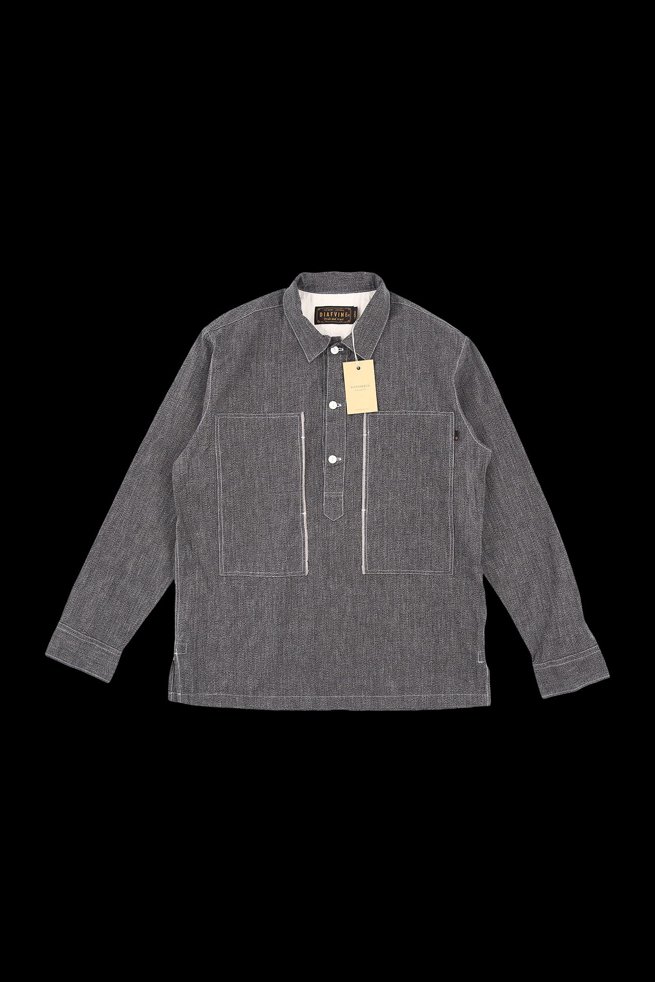 [남성][새상품] 스티치 긴팔 셔츠