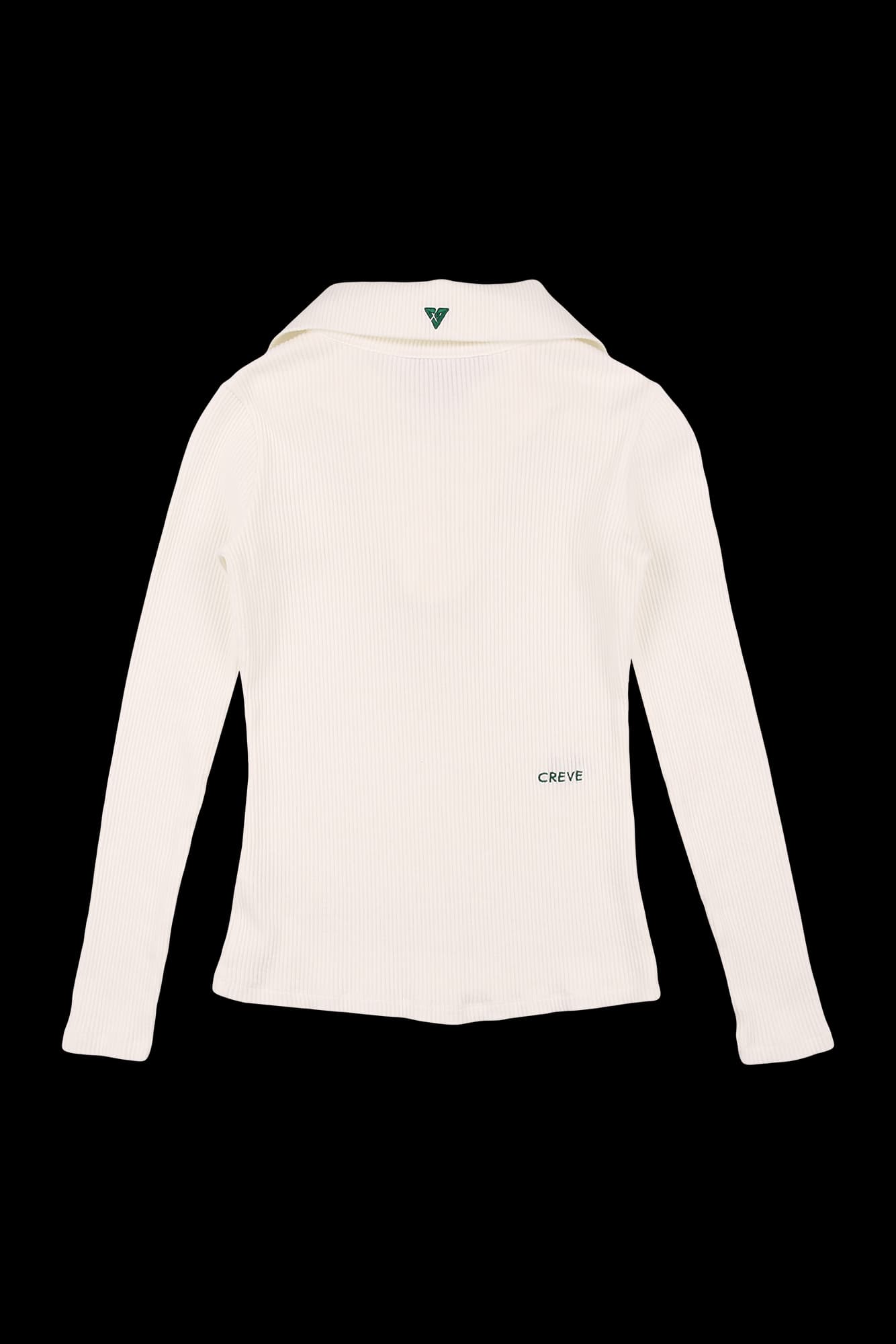 반집업 카라 골지 긴팔 티셔츠