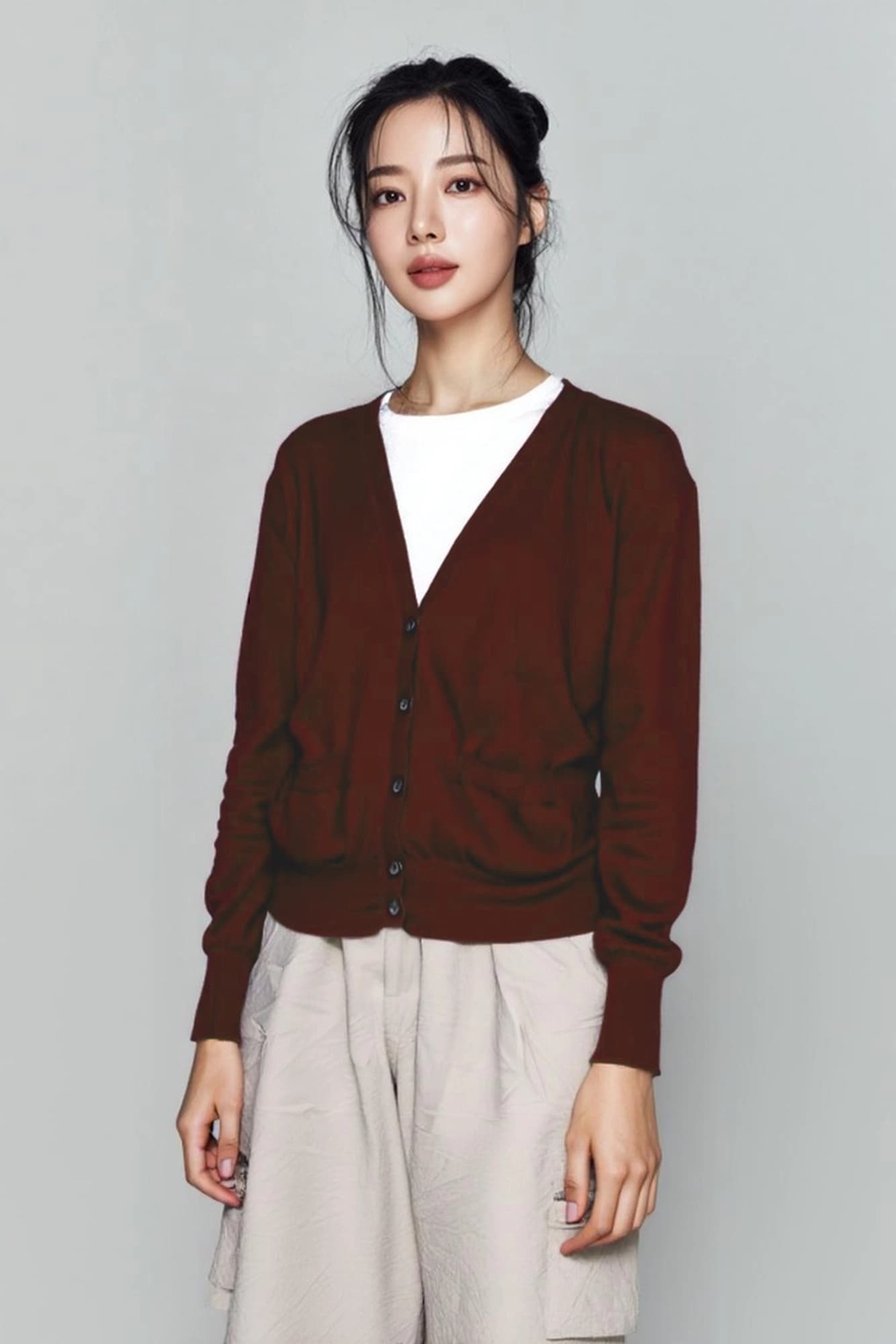 포켓 긴팔 니트 가디건