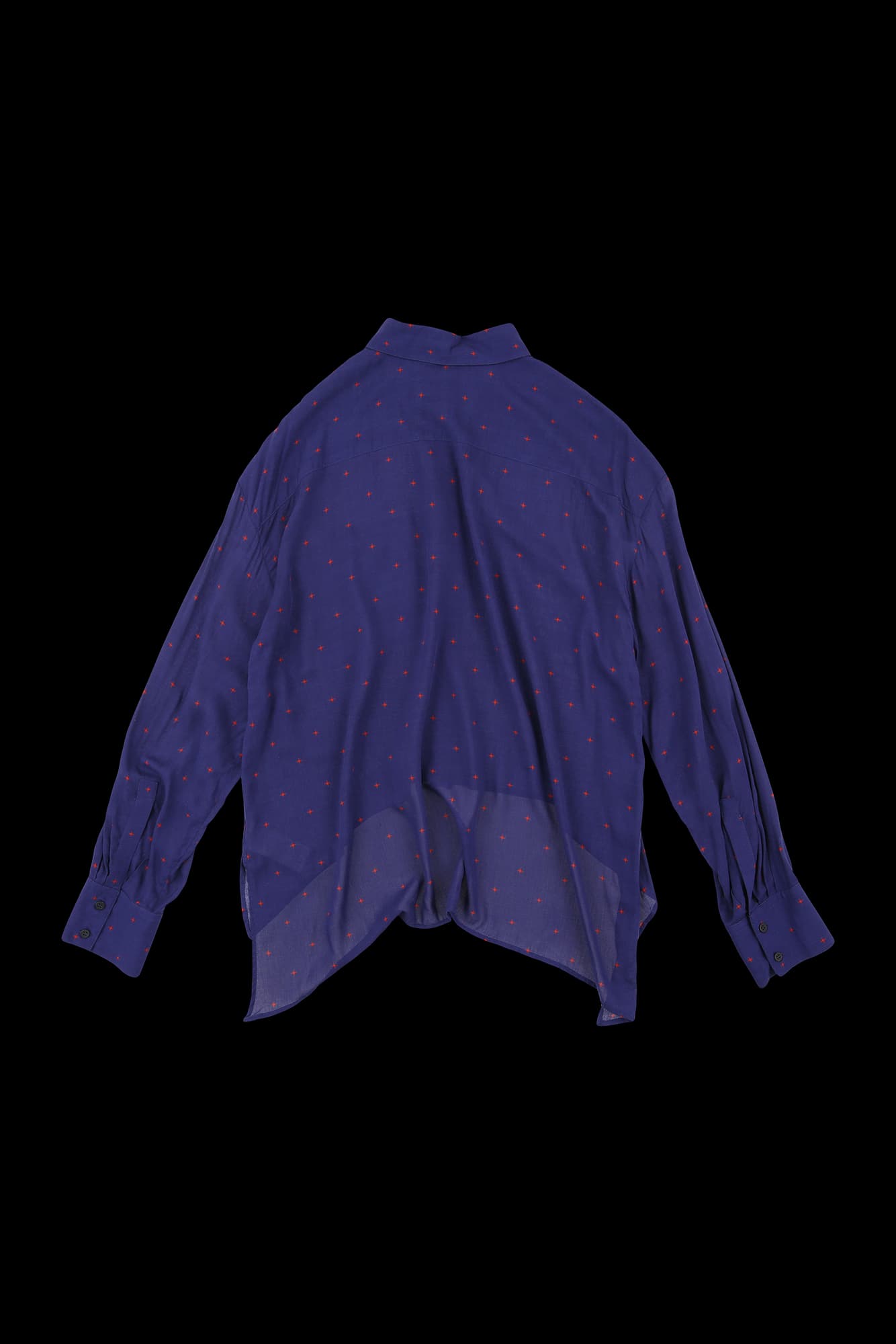 언밸런스  프린팅  블라우스