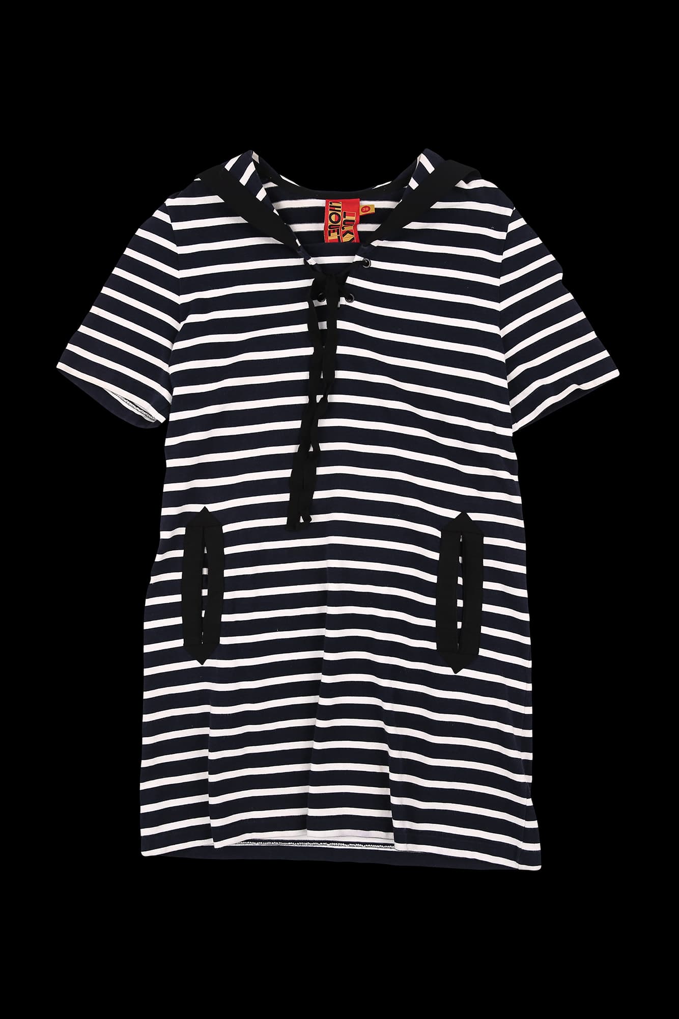  스트라이프 세일러 카라 원피스