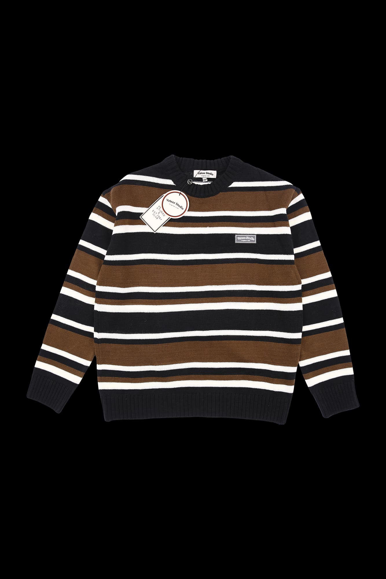 [남성][새상품] 크루넥 스트라이프 니트