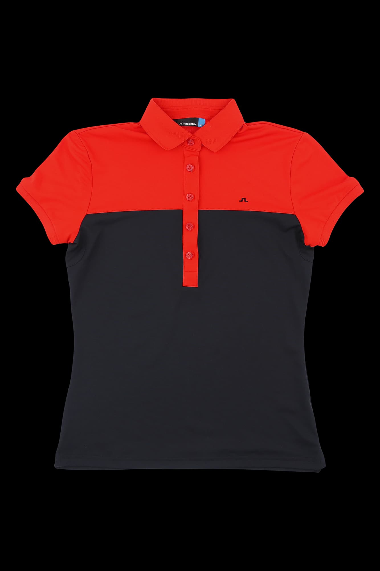 배색 반팔 카라 티셔츠