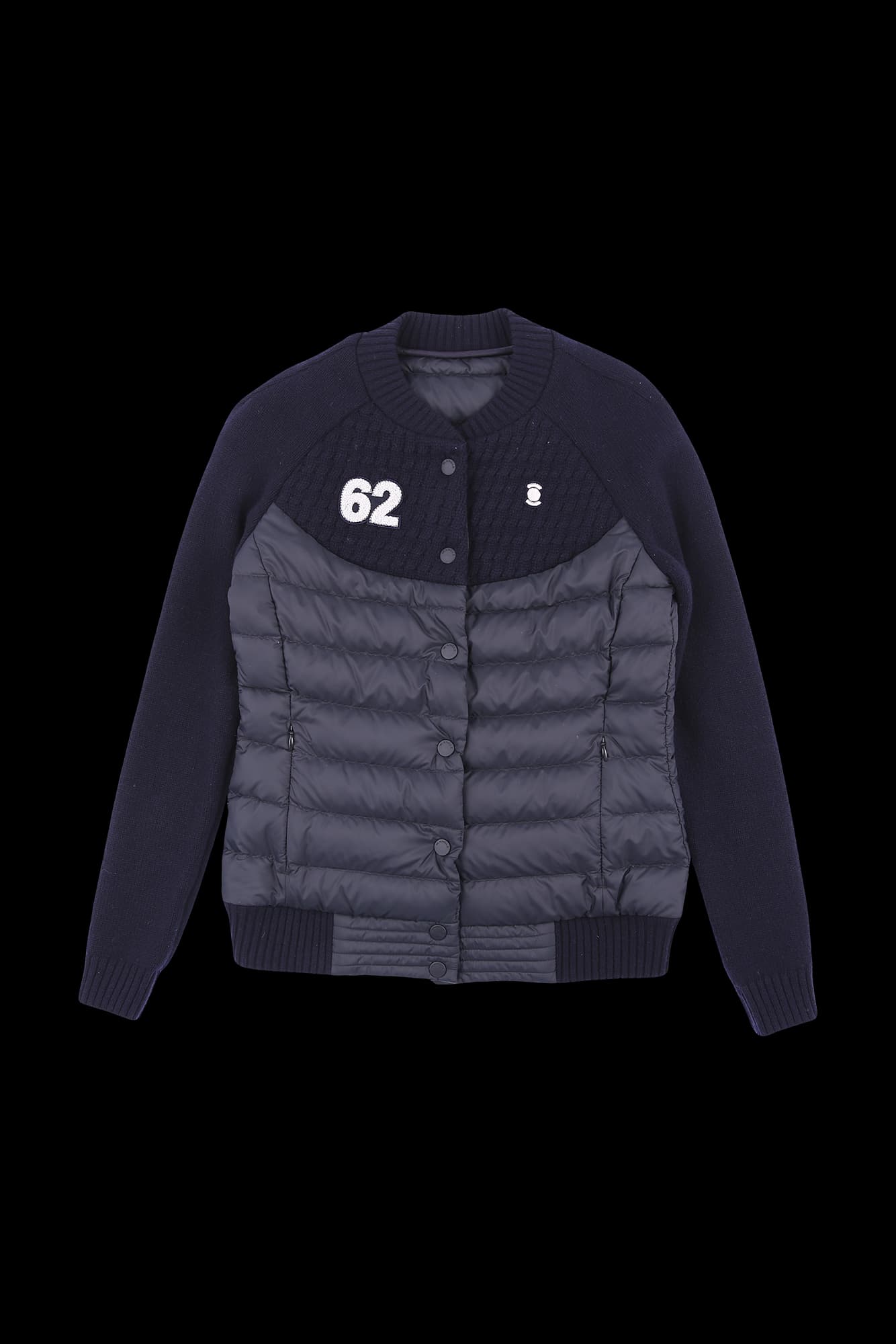 크루넥 배색 니트 점퍼  