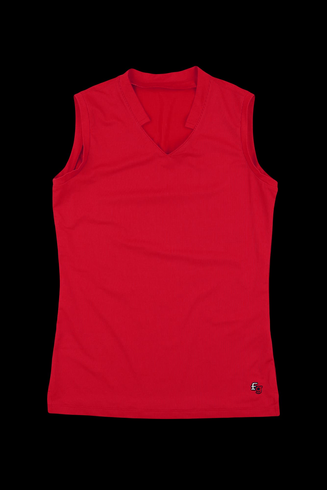 V이넥 민소매 티셔츠