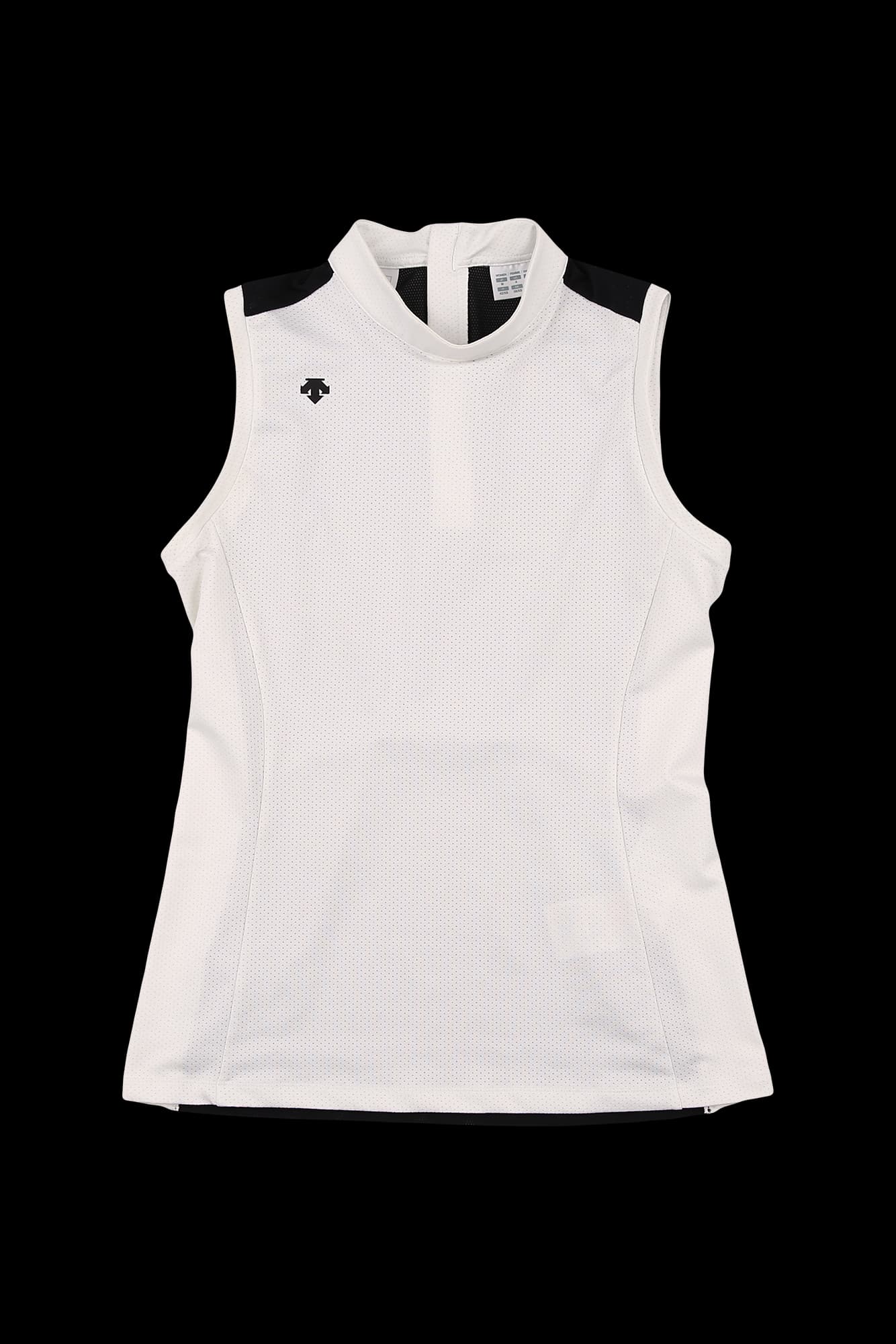 펀칭 배색 민소매 티셔츠