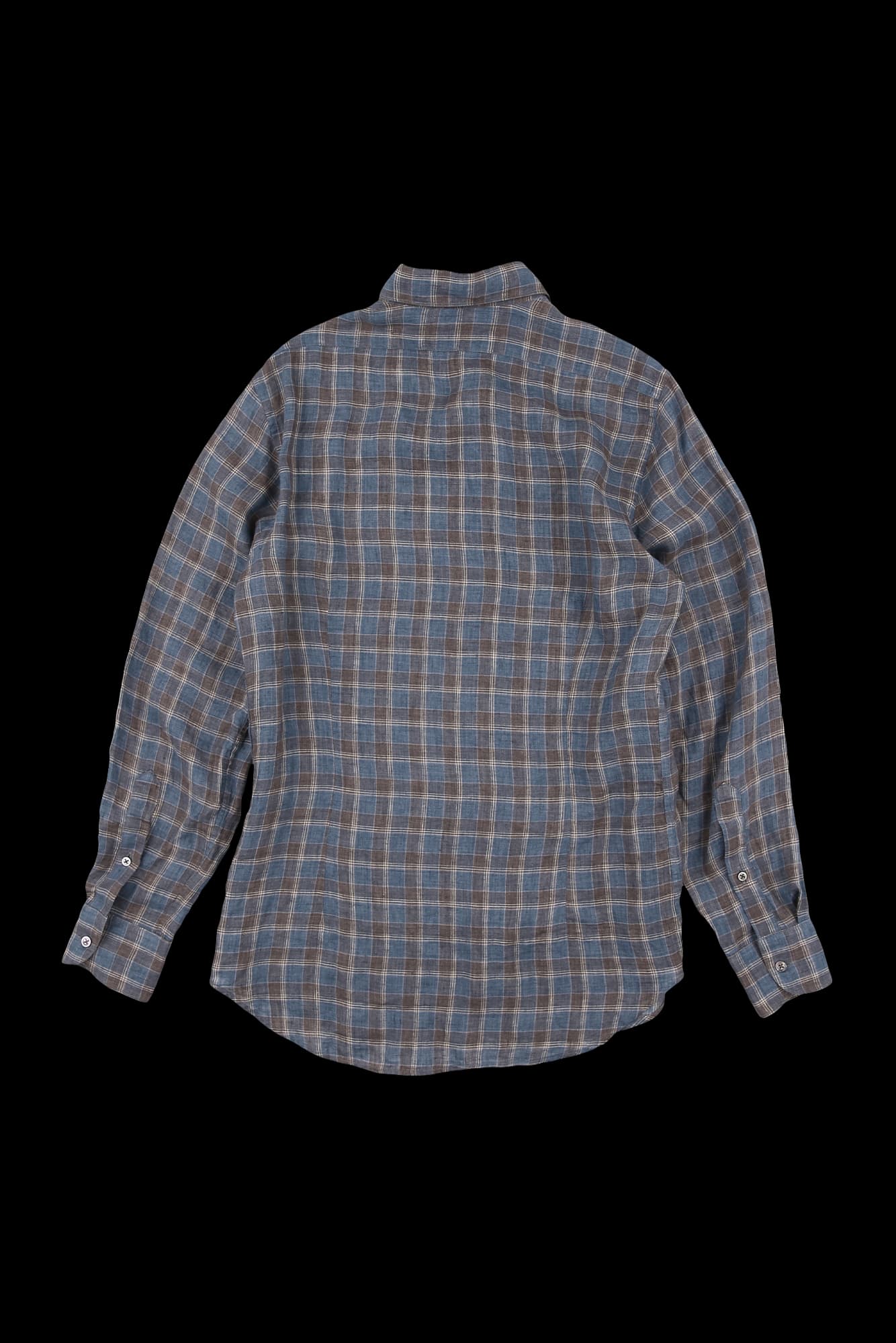 [남성] 리넨 체크 긴팔 셔츠