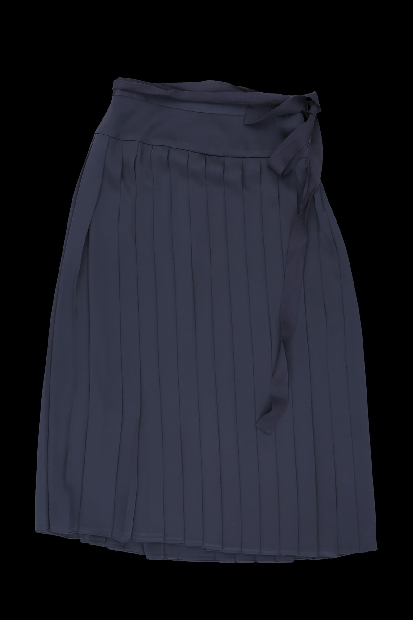 스트랩 플리츠 롱 스커트