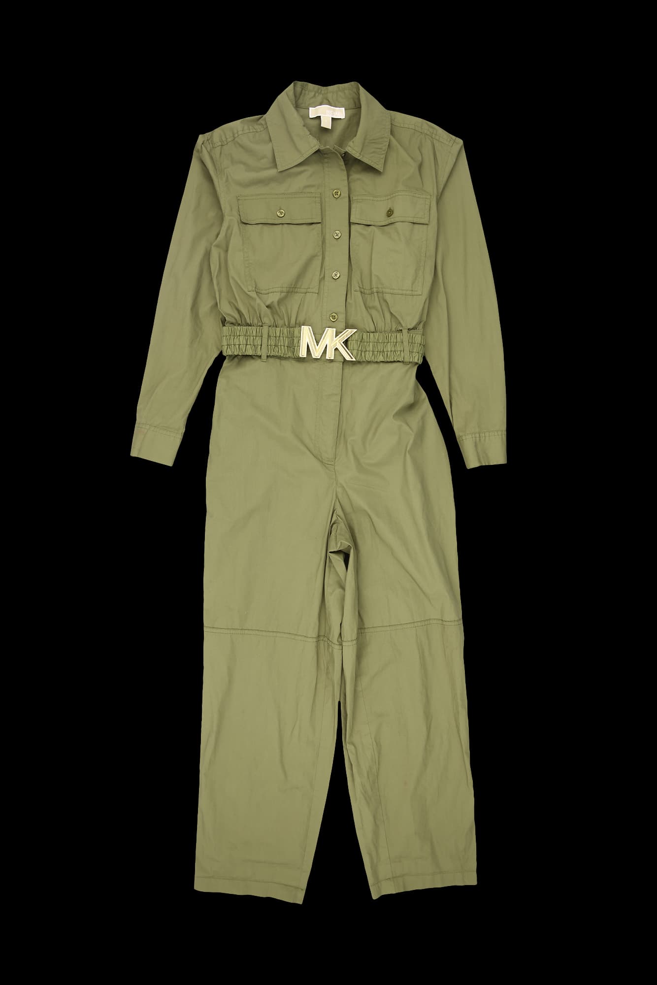 로고 벨트 밴딩 점프수트