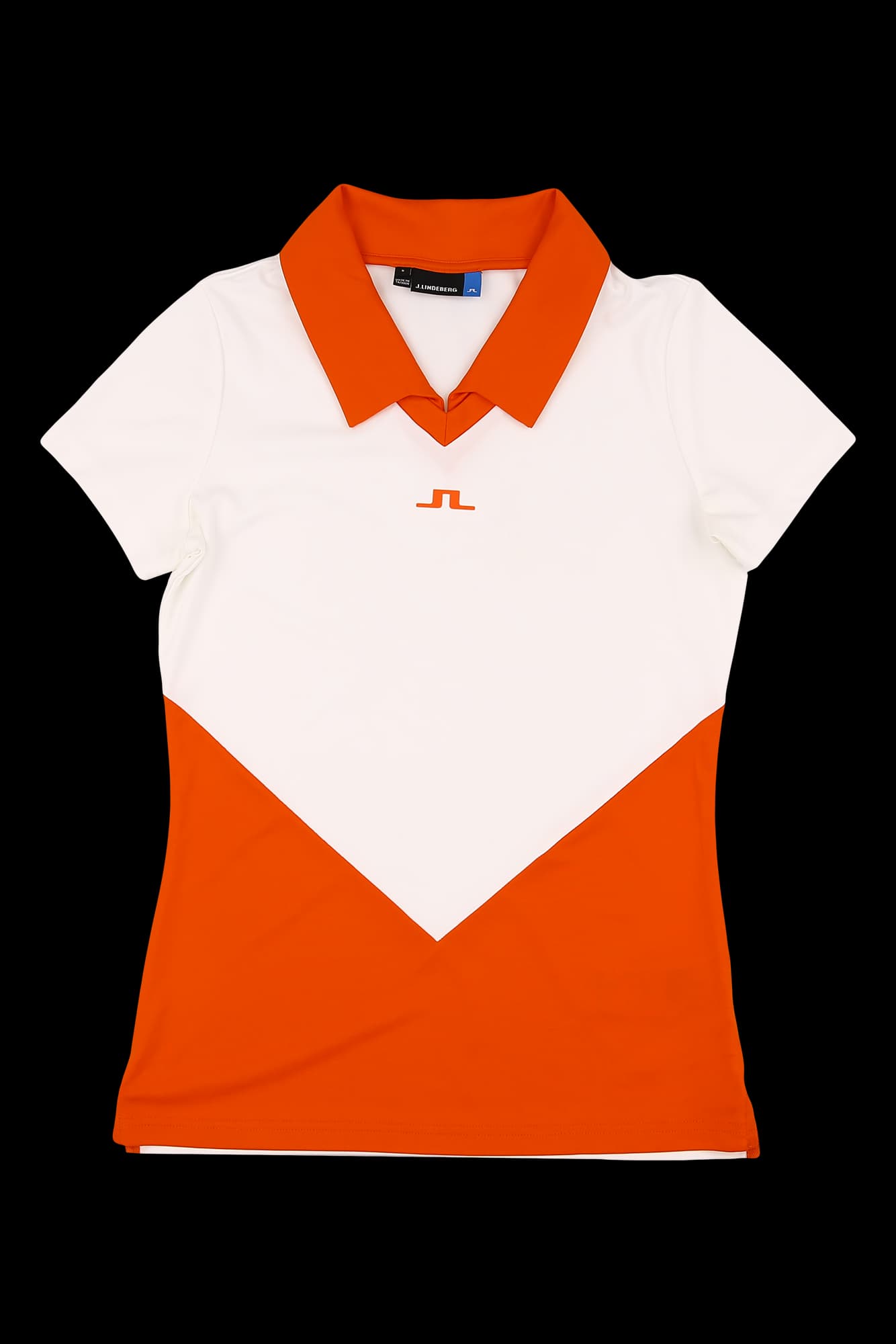 배색 져지 카라 반팔 티셔츠