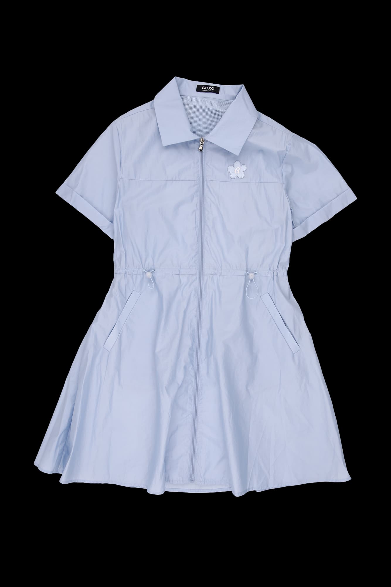 스트링 집업 카라 원피스