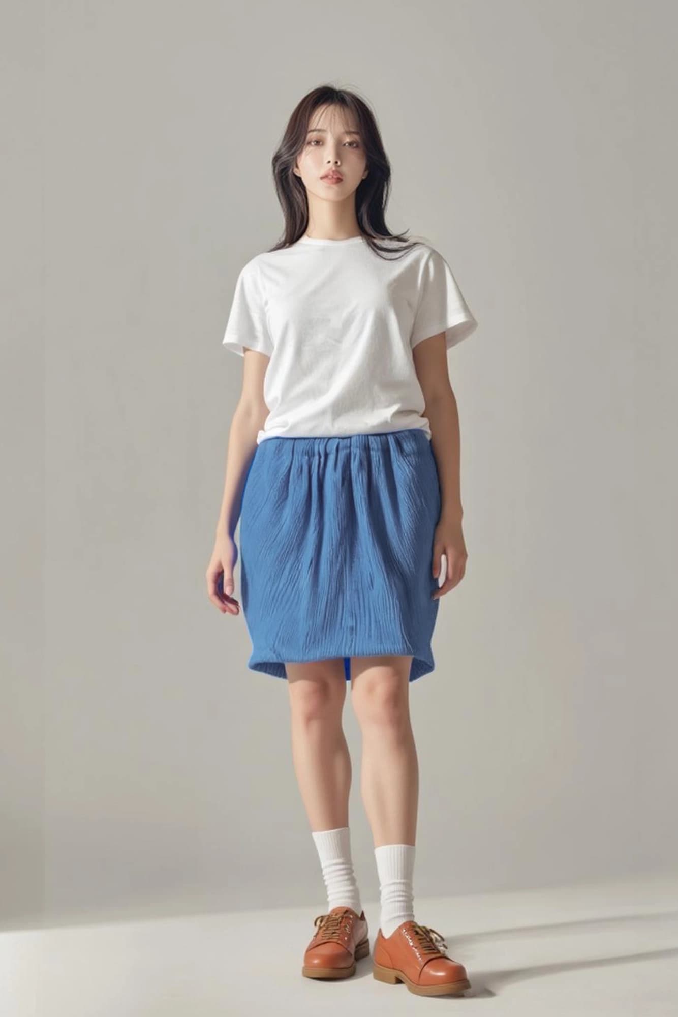 쉬폰 윙클링 스커트