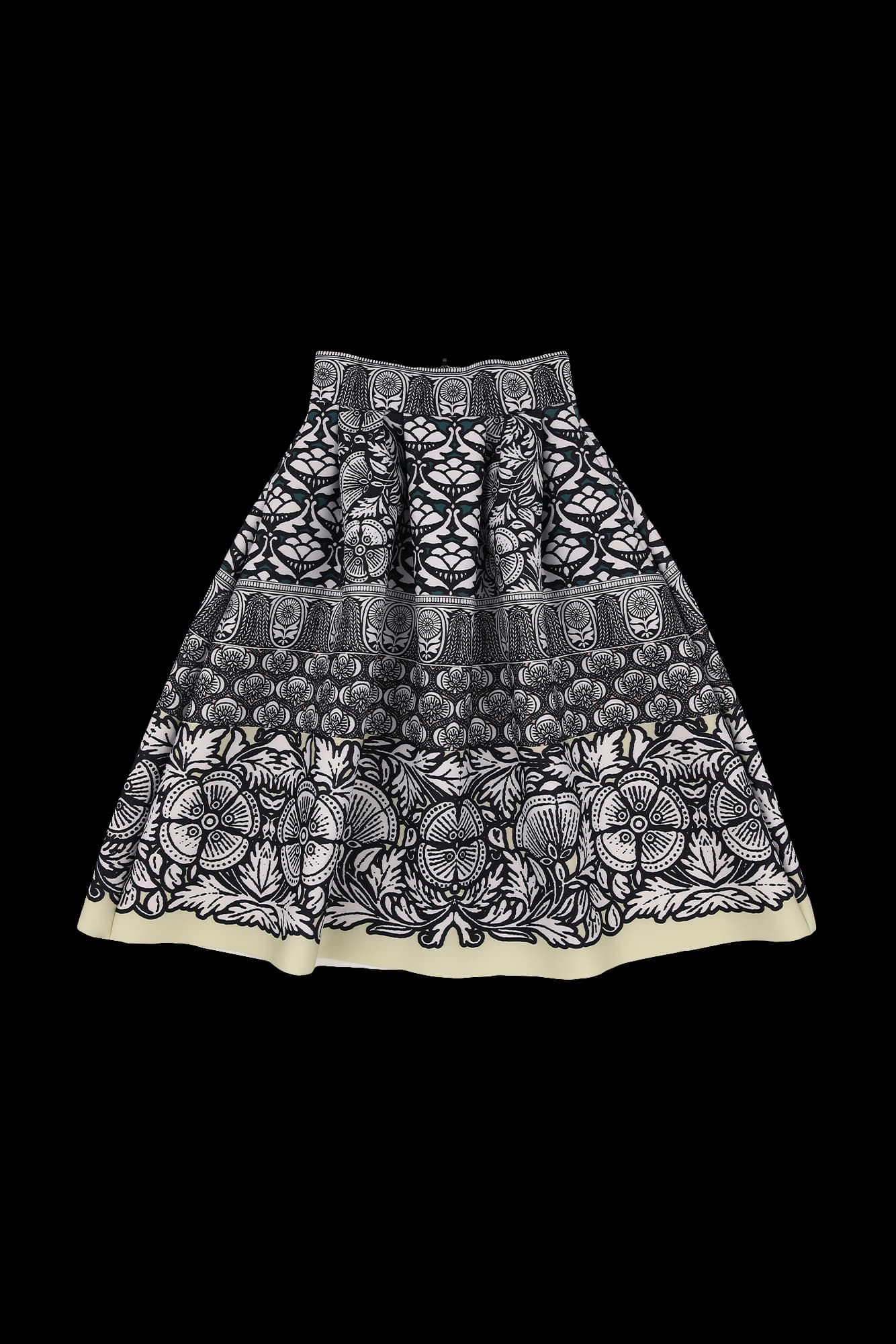 플라워 네오플랜 스커트