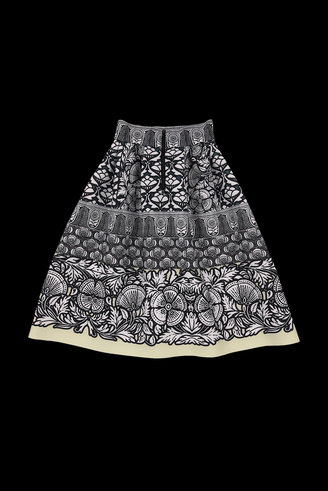 플라워 네오플랜 스커트