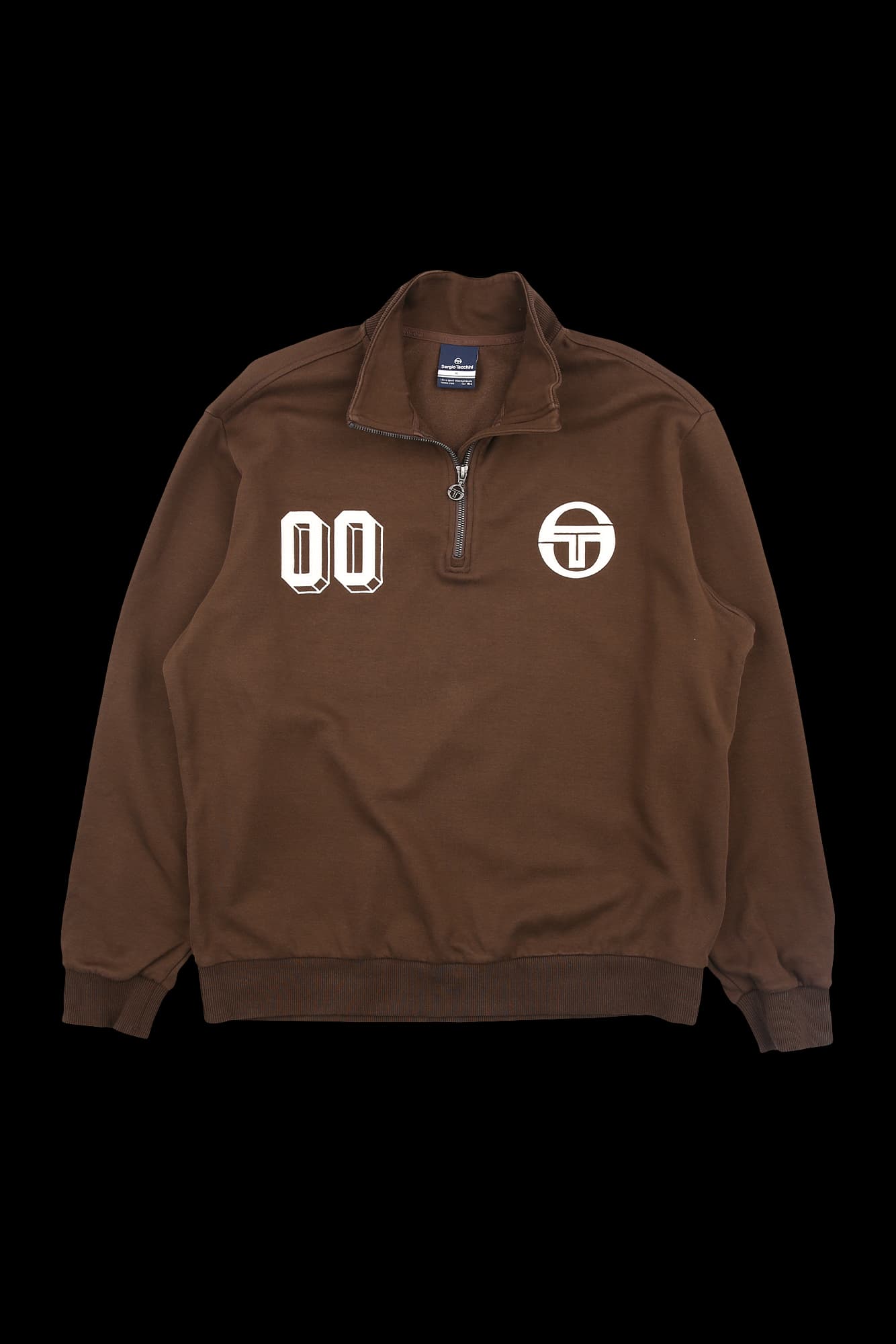 [남성] 로고 패치 반집업 스웻 긴팔 티셔츠