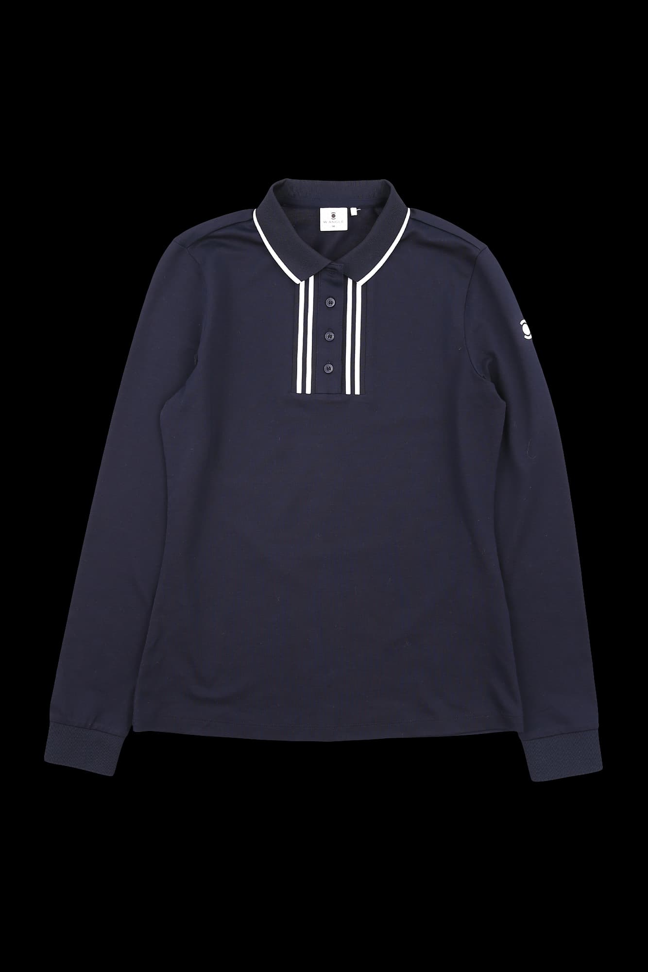 배색 라인 카라 긴팔 티셔츠