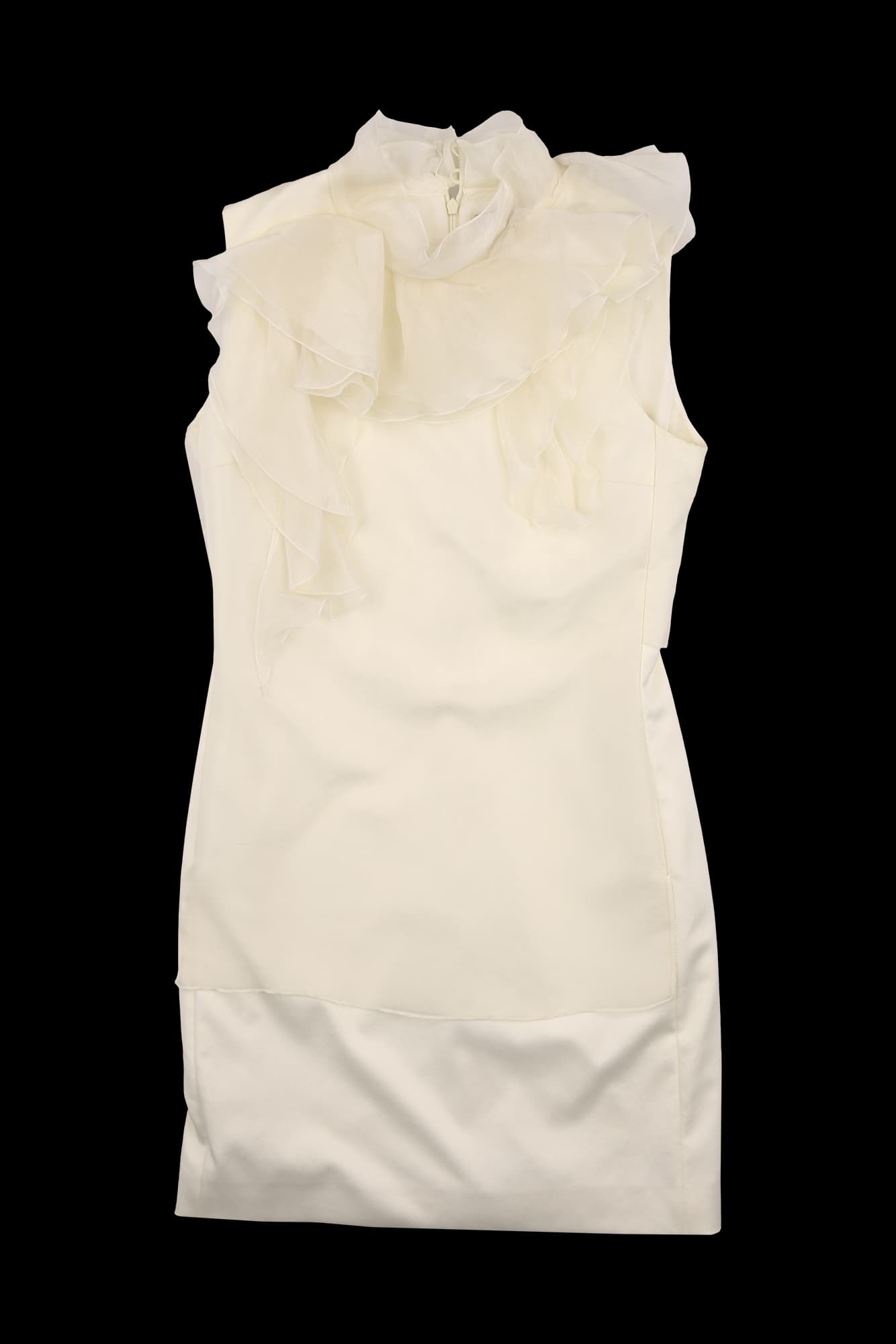 레이어드 프릴 슬리브리스 원피스