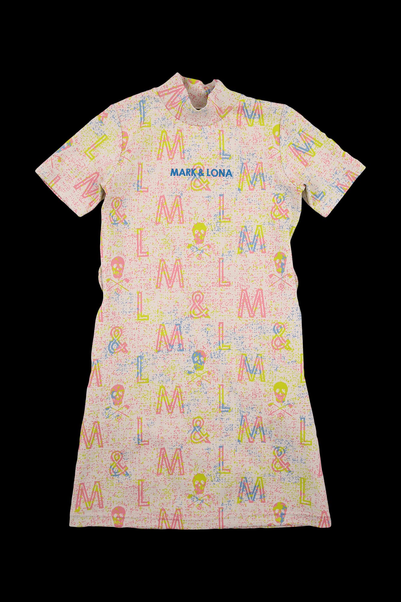 로고 패턴 반팔 원피스