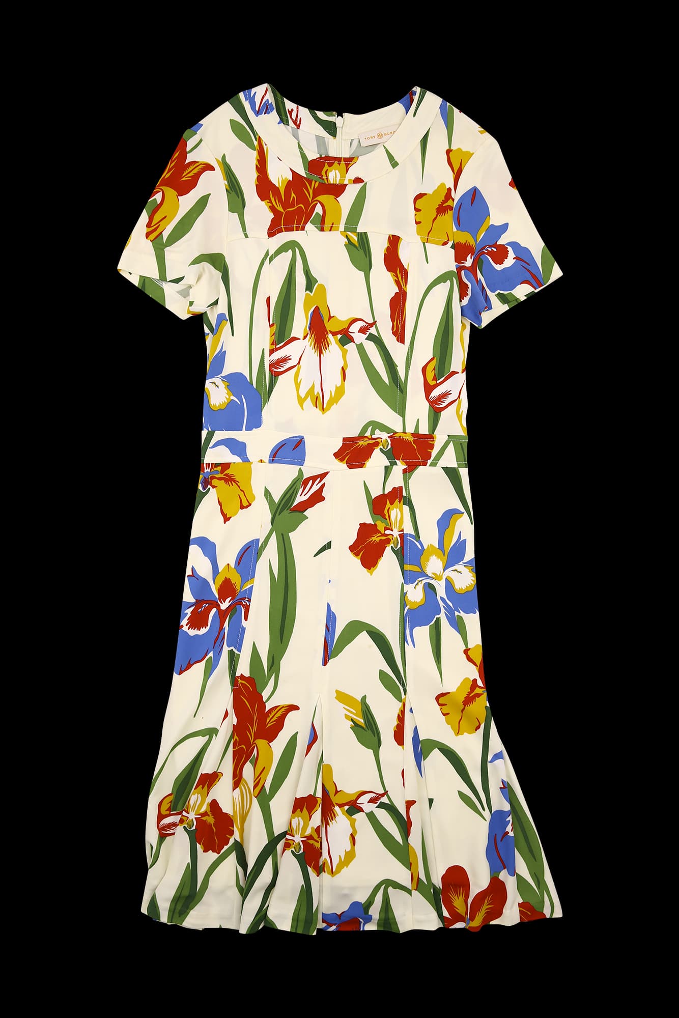 플라워 패턴 반팔 롱 원피스