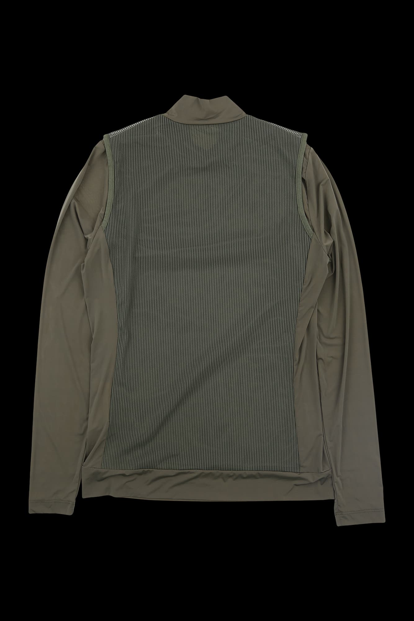 메쉬 배색 반목 긴팔 티셔츠