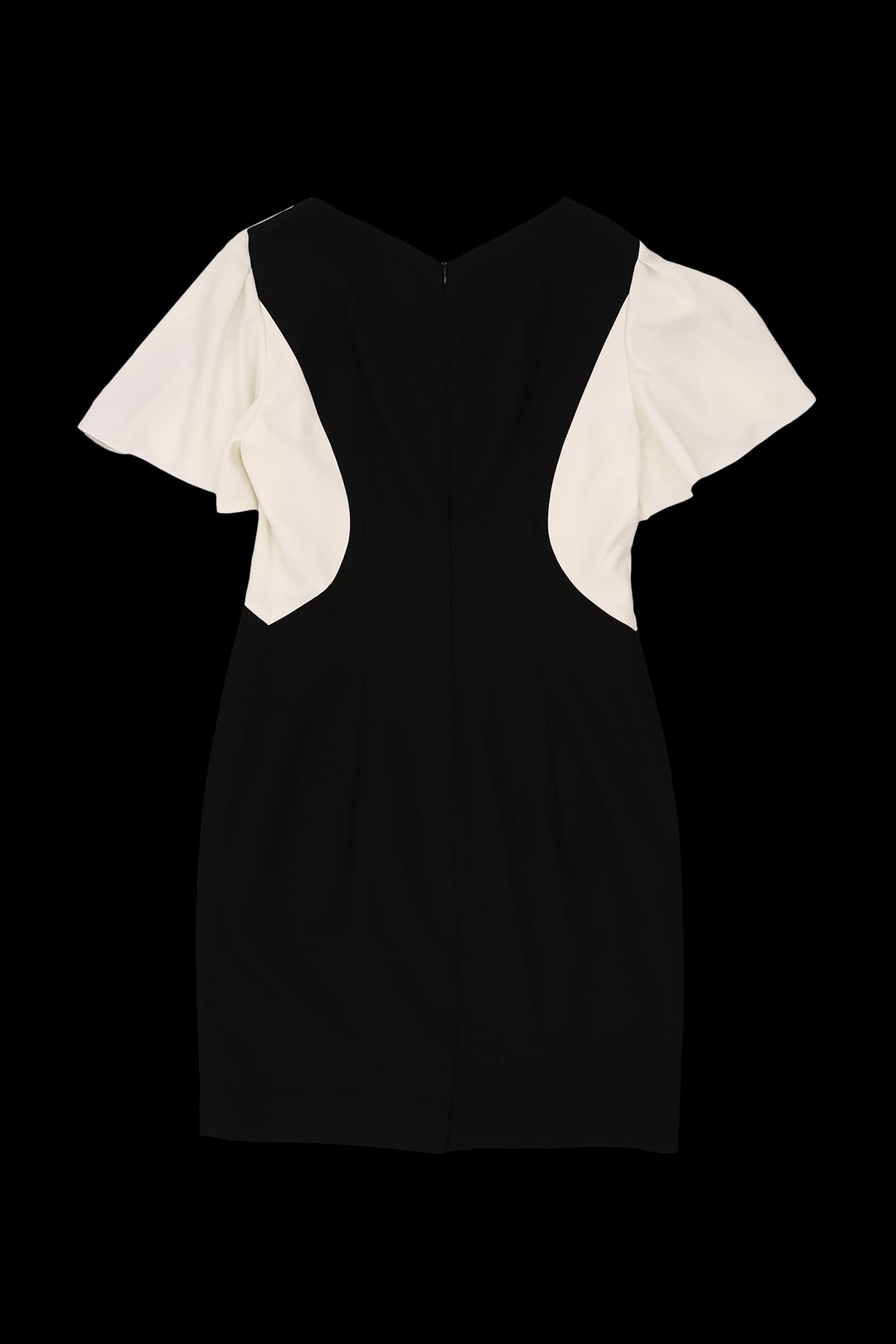 소매 배색 반팔 원피스