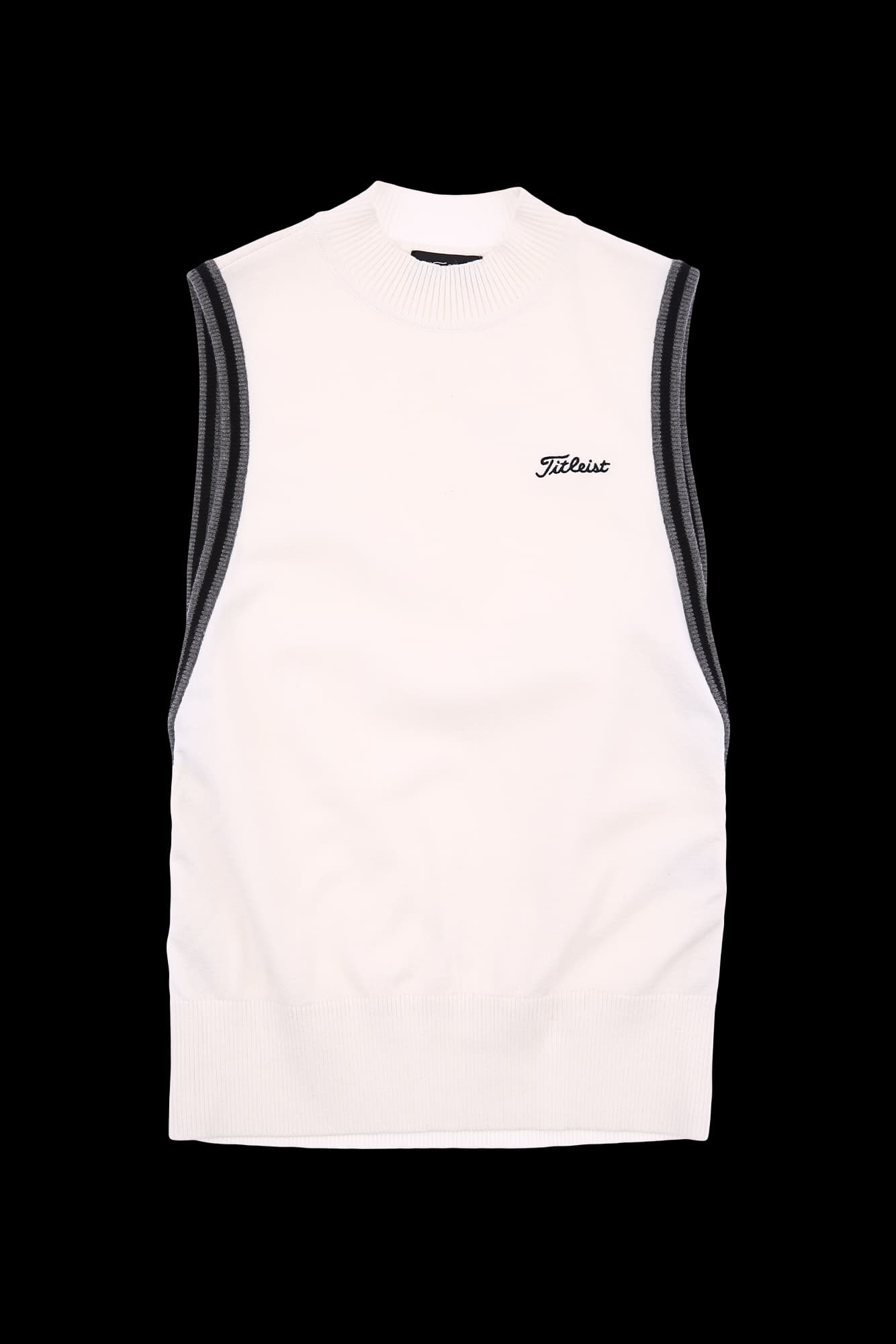 로고 하프넥 니트 베스트