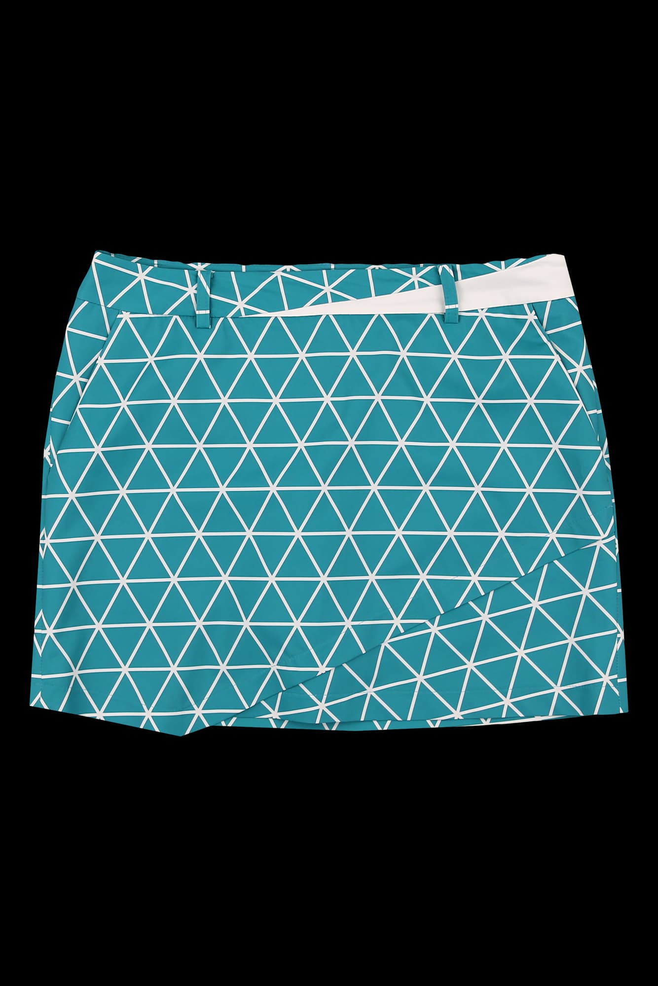 패턴 사선 랩 스커트