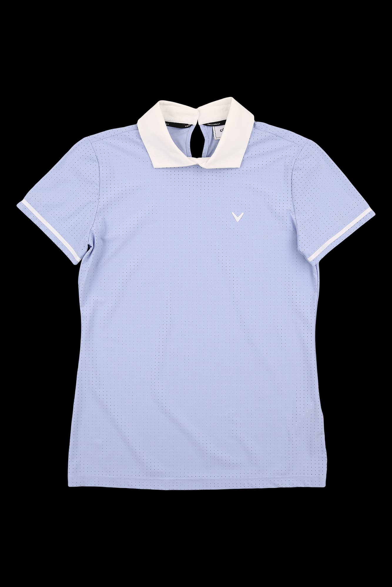 펀칭 배색 카라 반팔 티셔츠