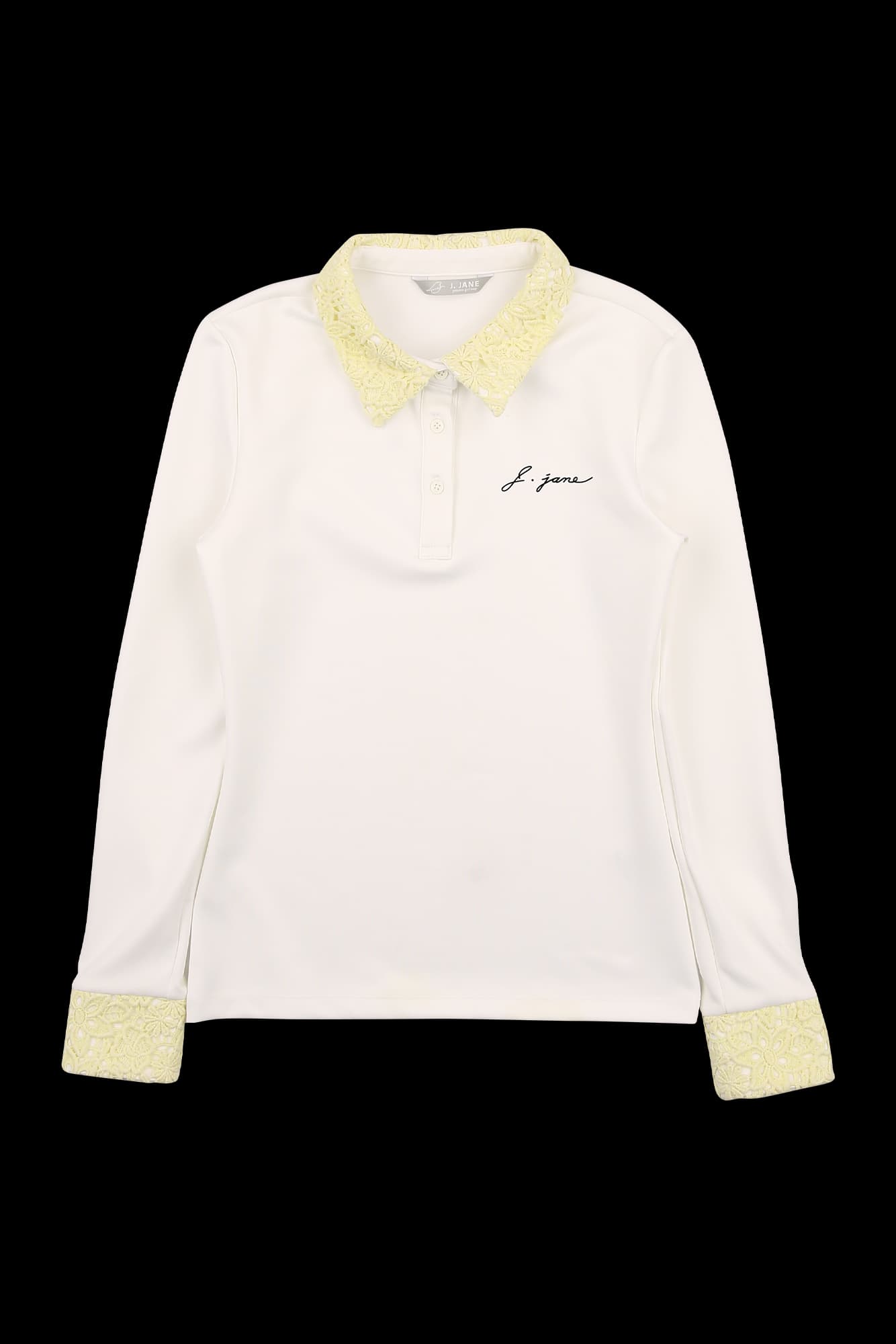 레이스 카라 긴팔 티셔츠