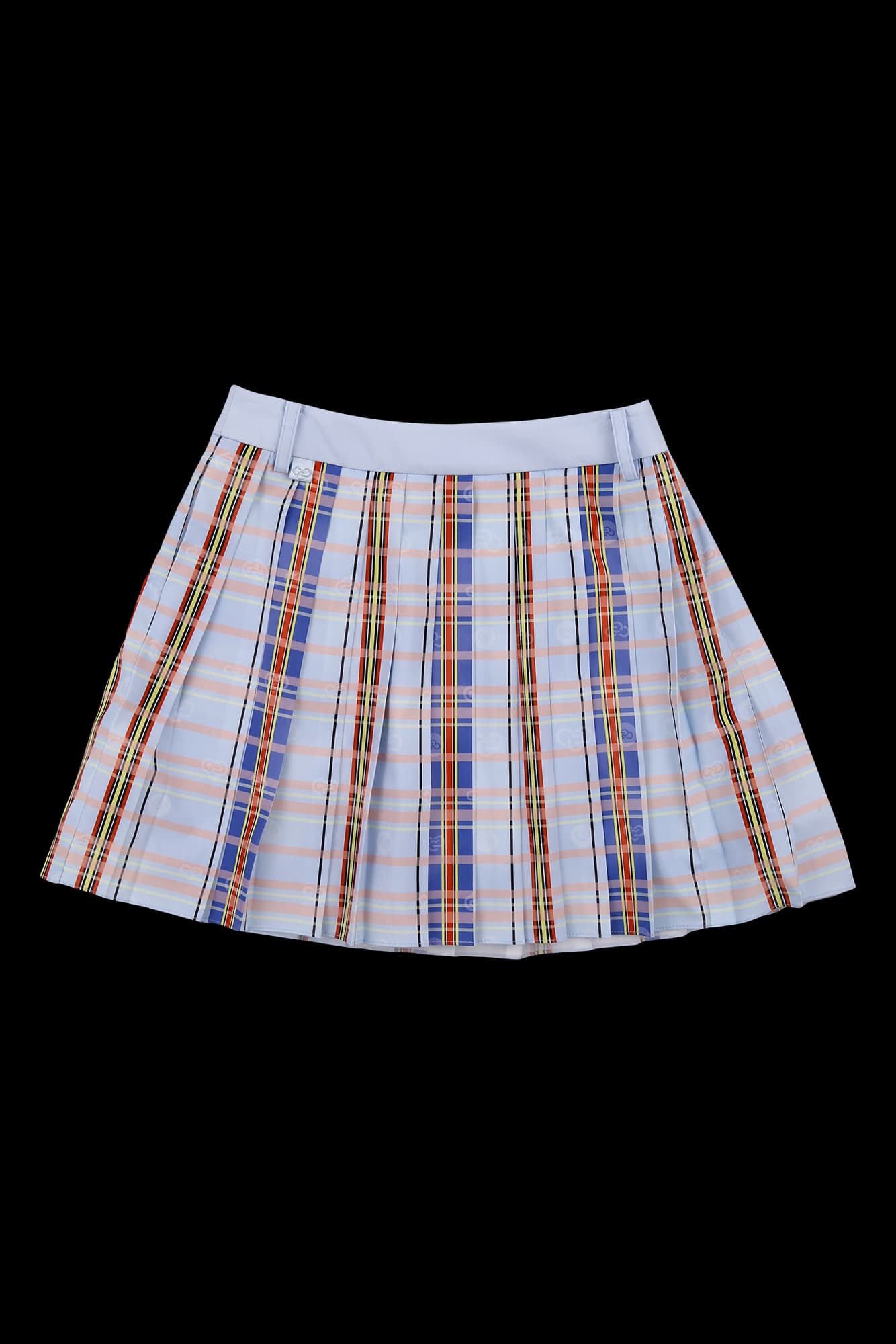 로고 체크 패턴 스커트