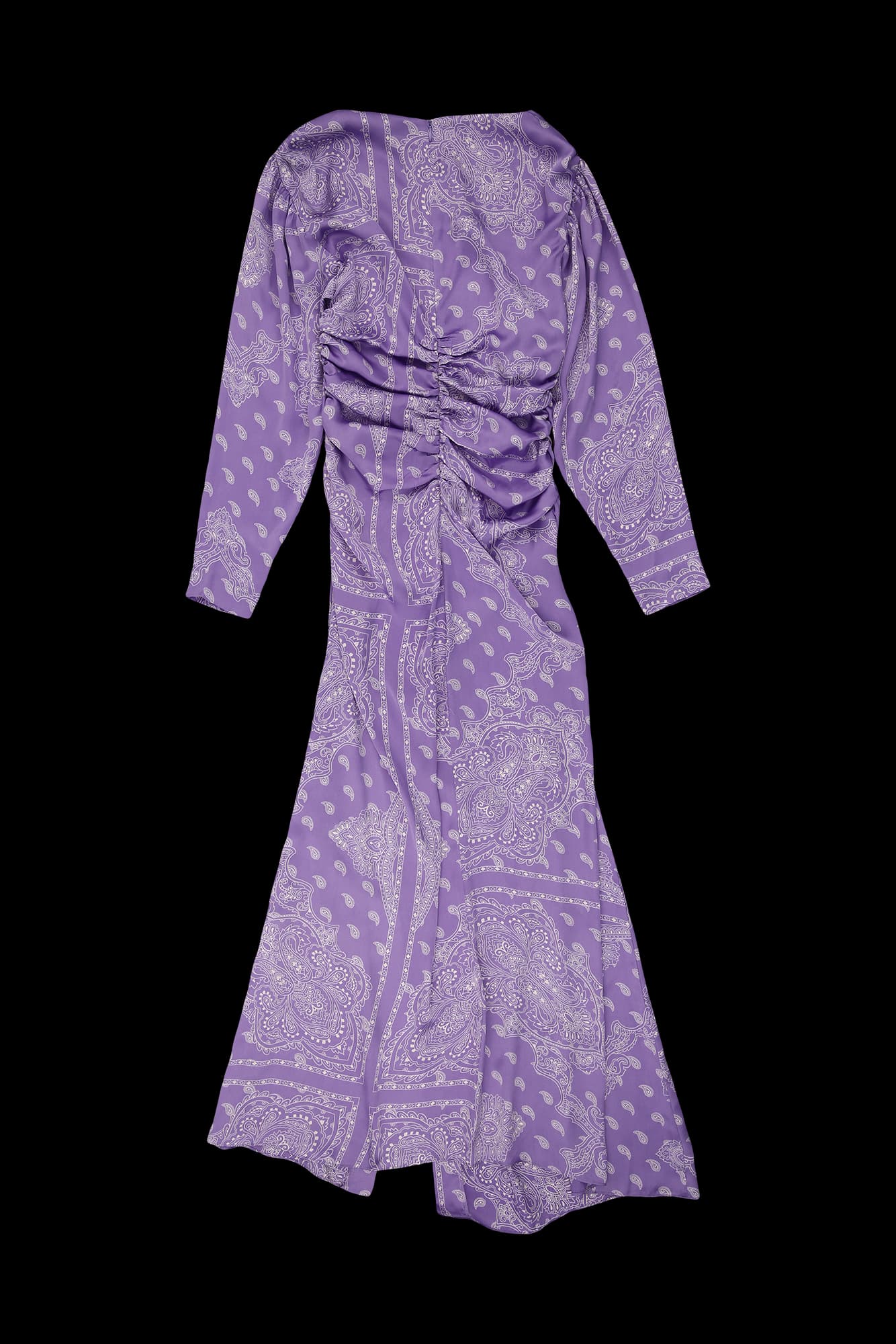 페이즐리 패턴 긴팔 롱 원피스