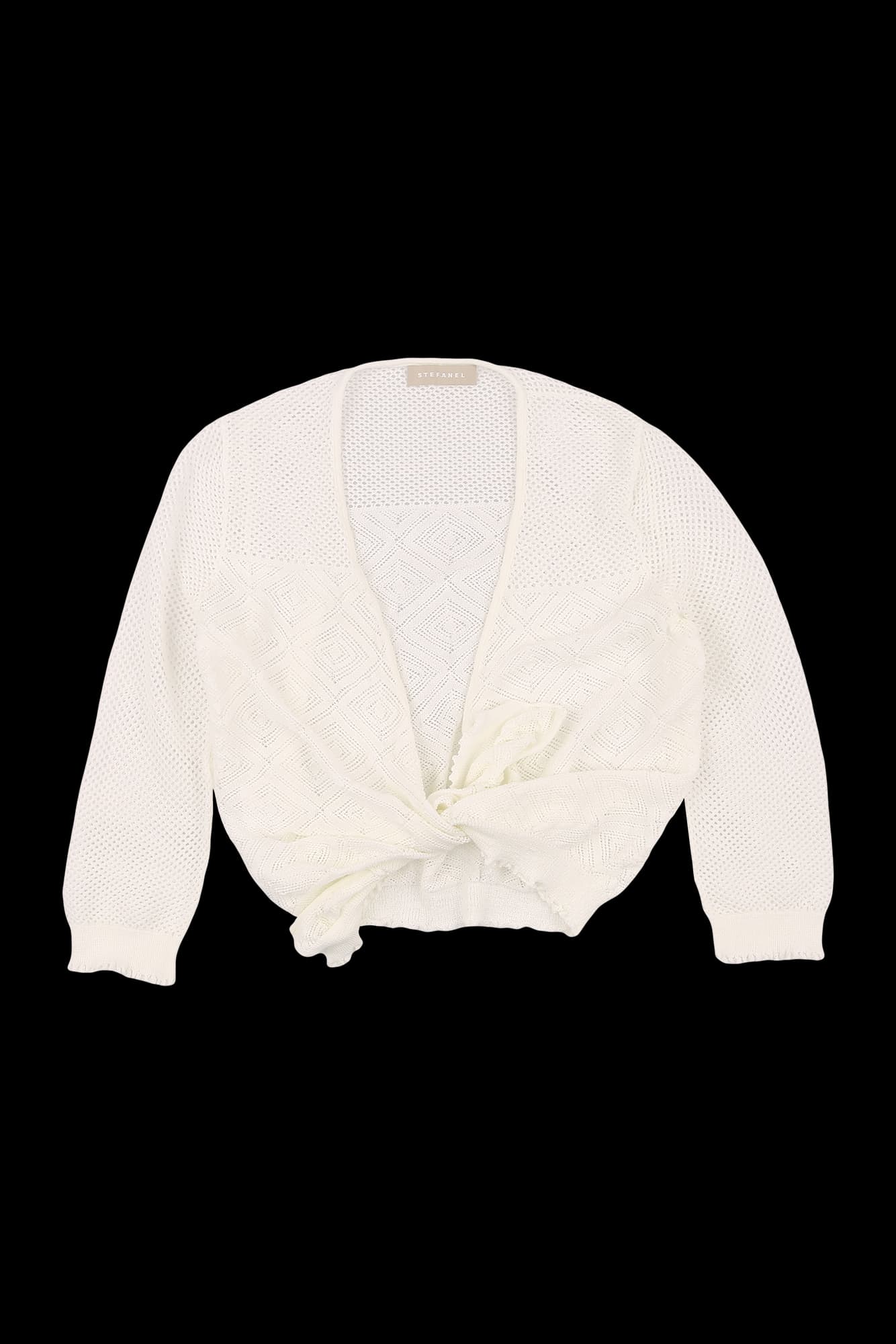 짜임 반팔 니트 가디건