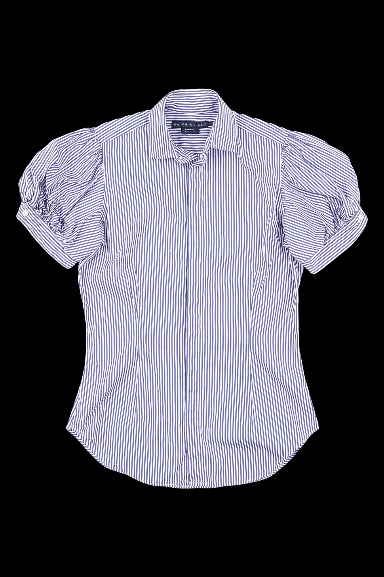 퍼프 소매 반팔 셔츠