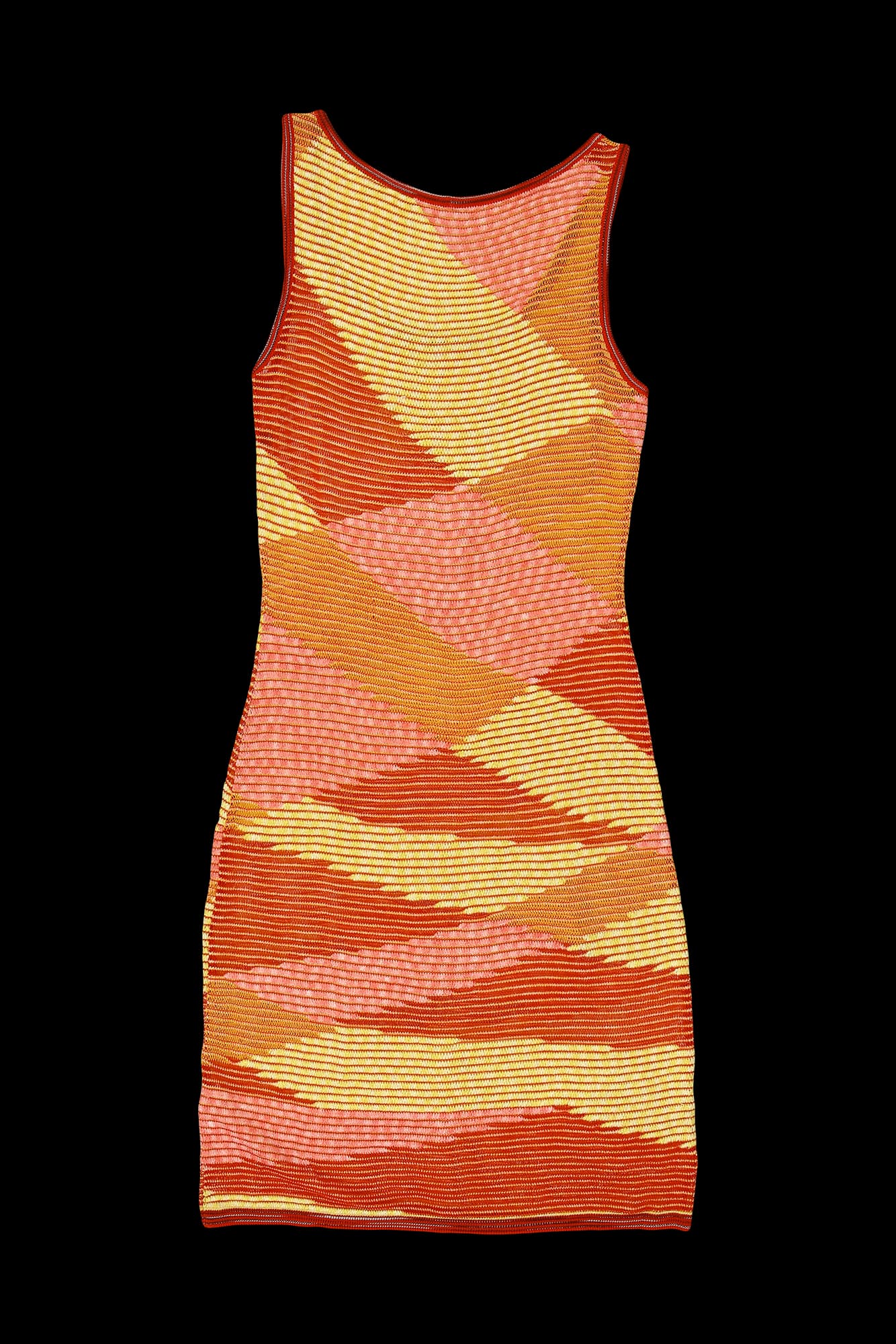 컬러 패턴 슬리브리스 니트 원피스