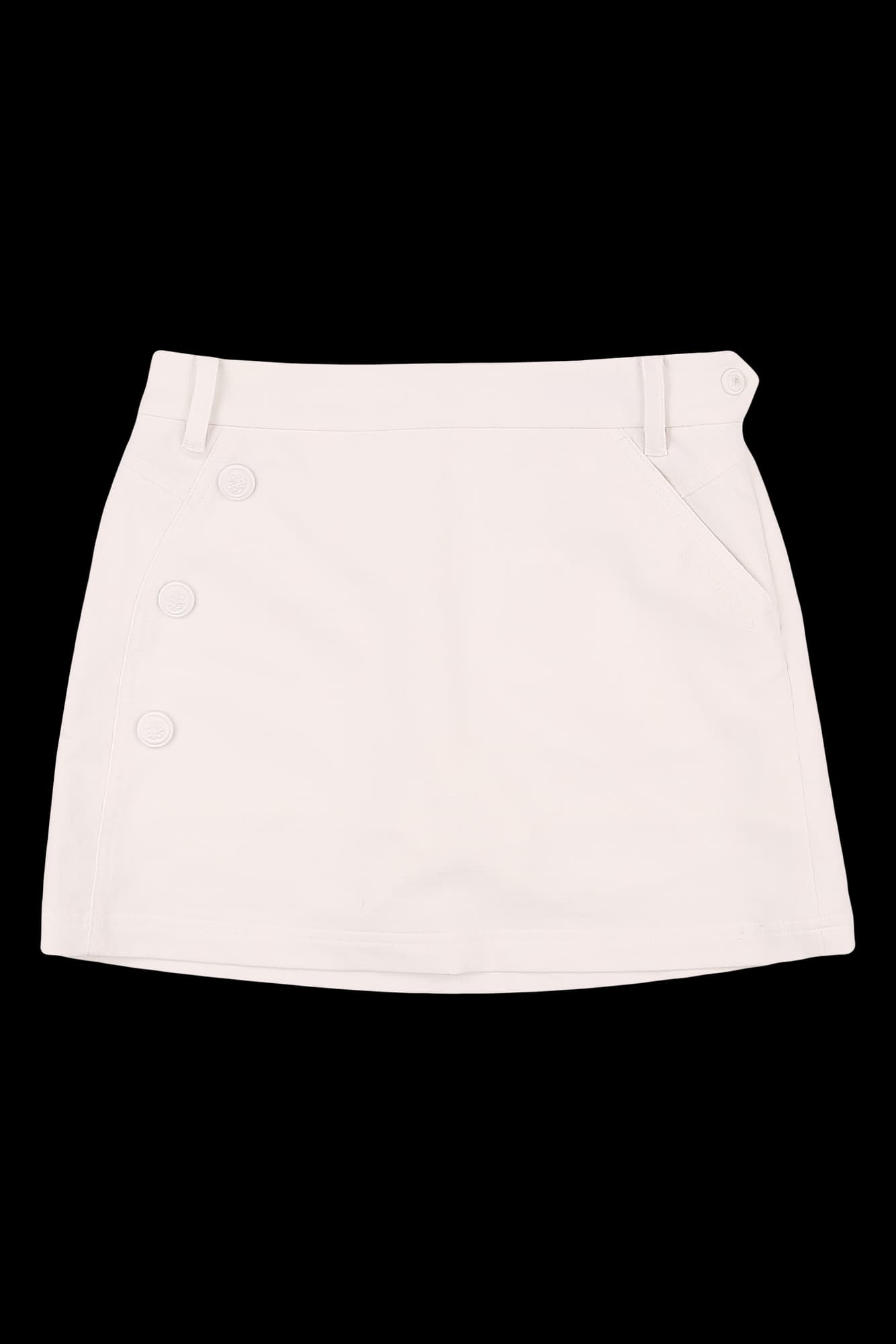 로고 패턴 버튼 스커트