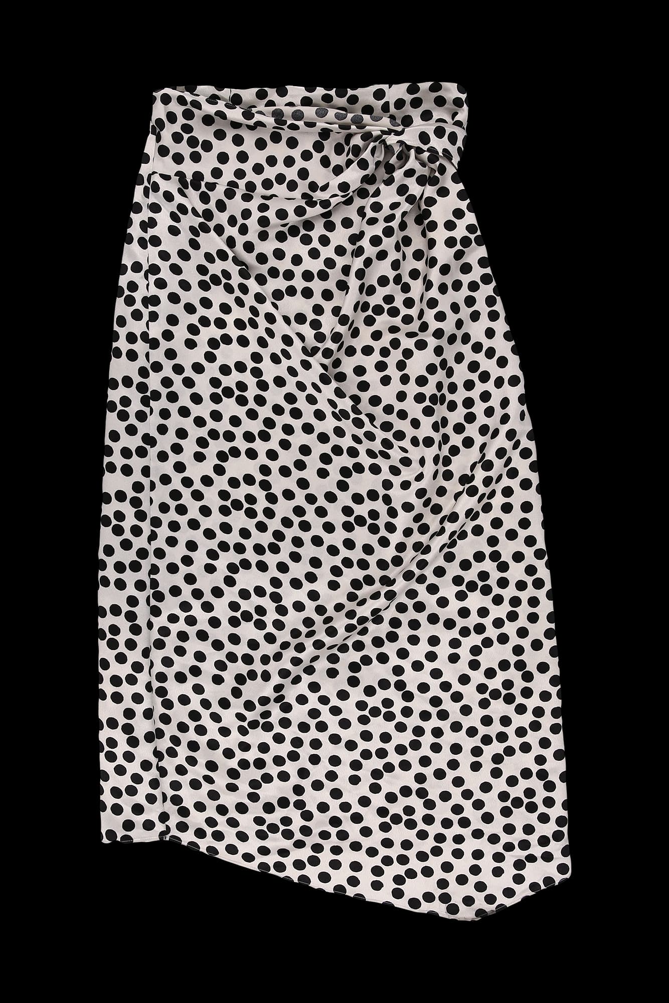 도트 패턴 랩 롱 스커트
